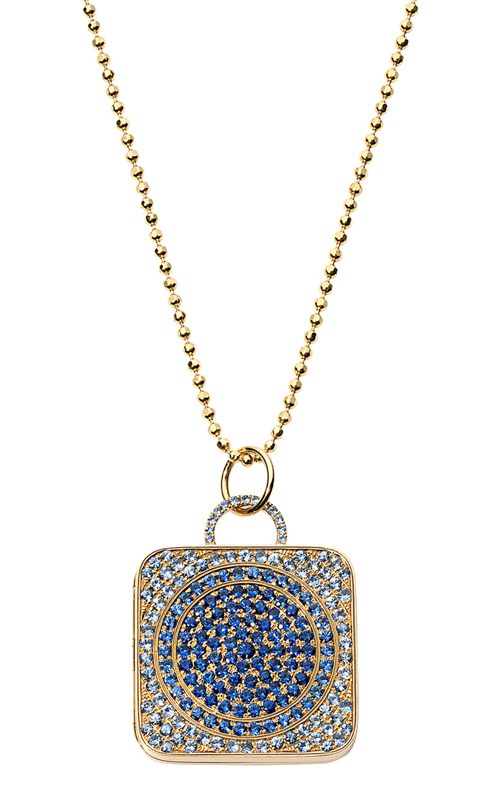 DEVON WOODHILL 18K YELLOW GOLD DENIM DELUXE PILLOW LOCKET NECKLACE