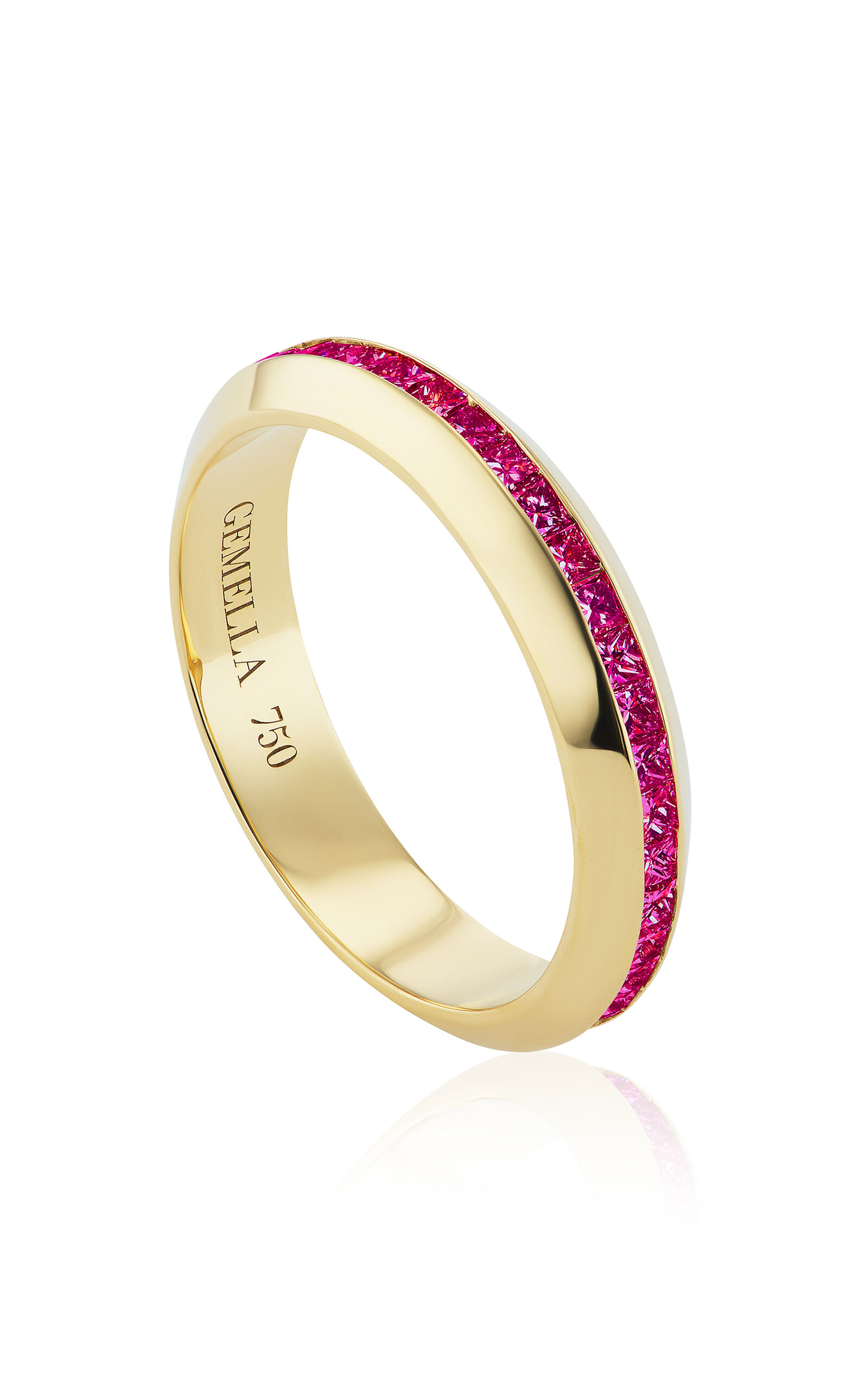 Shop Gemella Jewels Stella Bar 18k Yellow Gold Ruby Ring