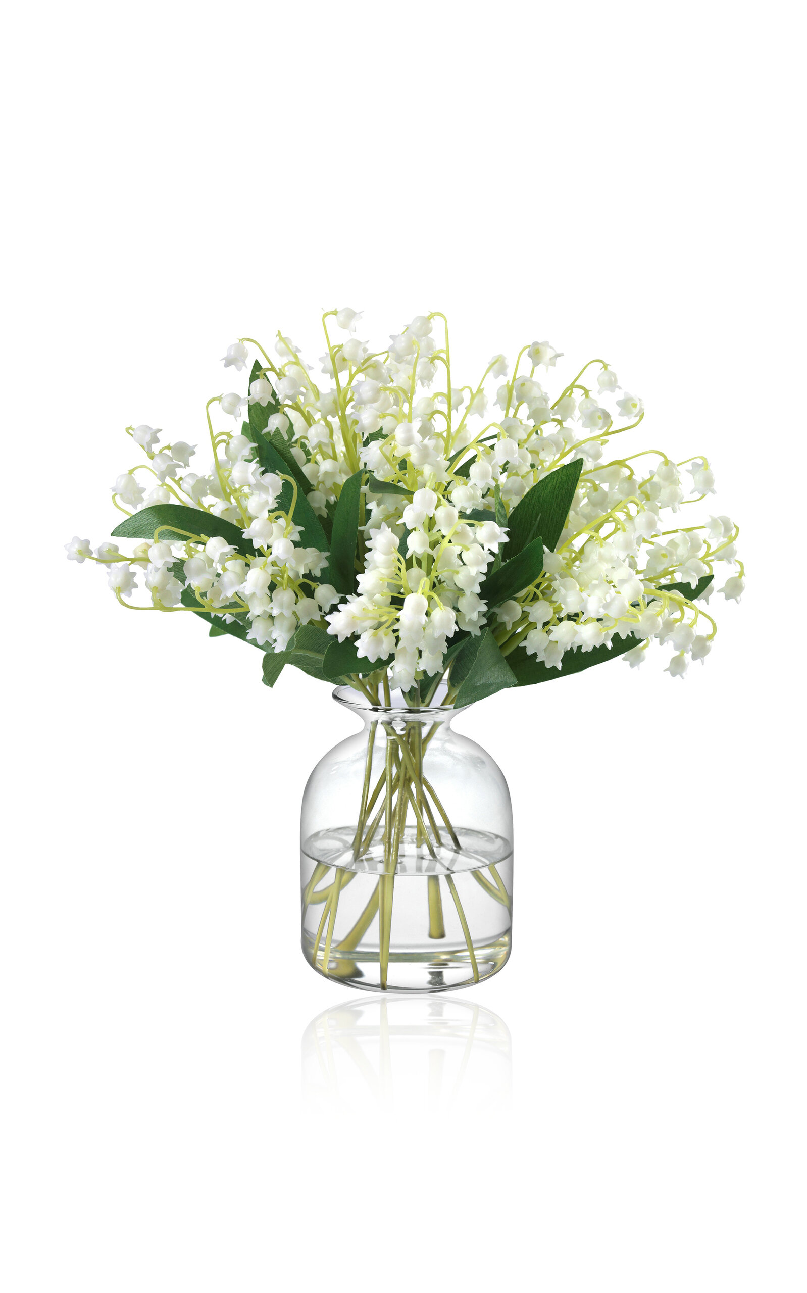 Diane James Designs X Moda Lily Of The Valley In Small Glass Vase In White