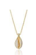 18K Yellow Gold Le Grand Cauri Full Pave Necklace