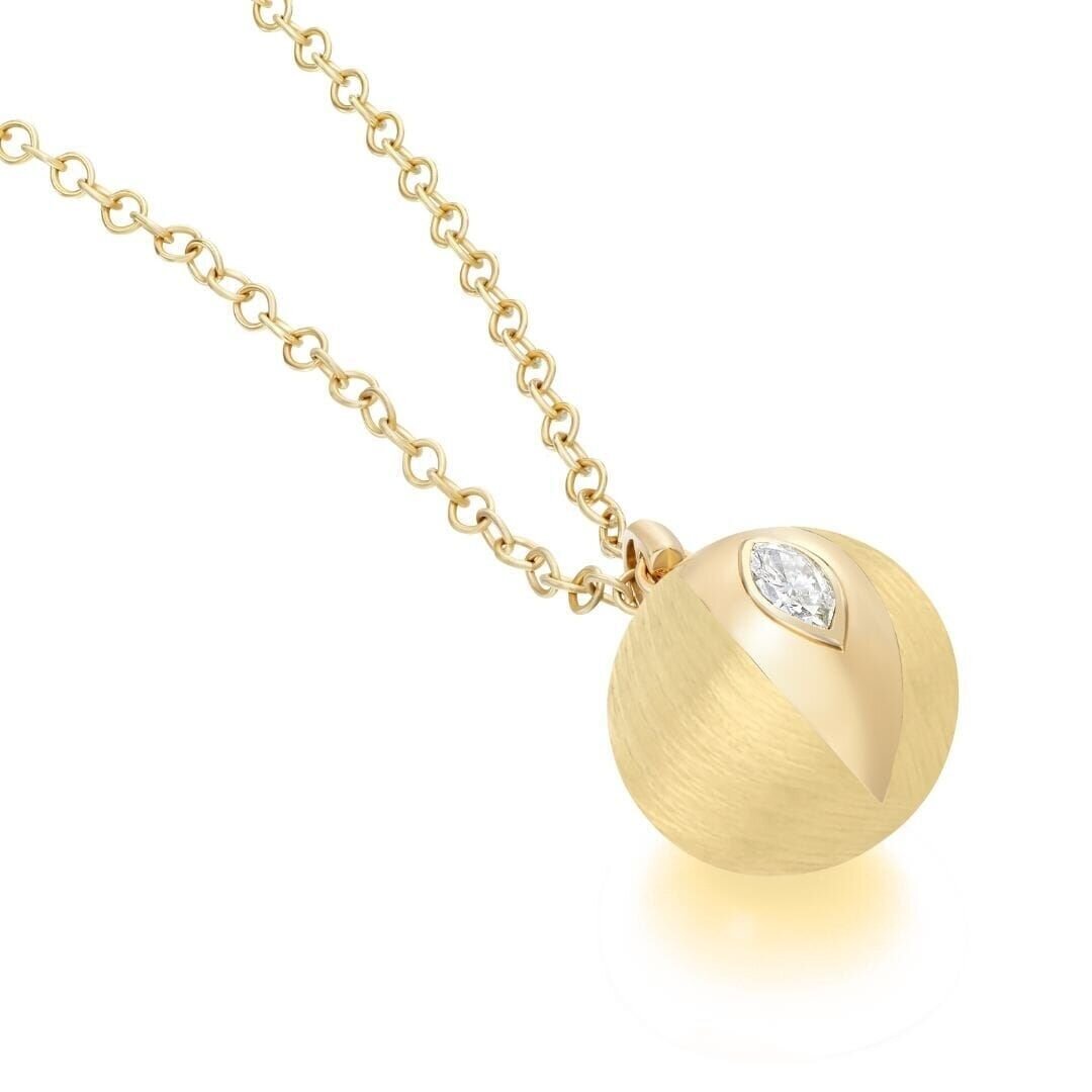 18K Yellow Gold Terra Nova Globe Necklace