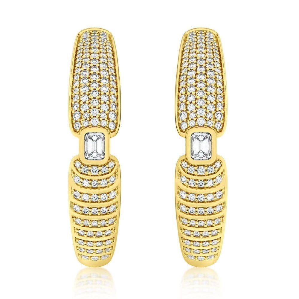 Shop Almasika 18k Yellow Gold Adire Pave Hoop Earrings