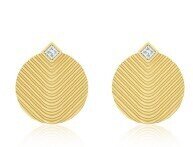 18K Yellow Gold and Diamond Veni Diamant 23mm Hoop Earrings