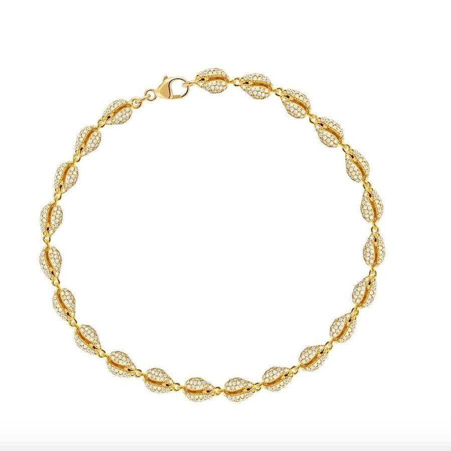 18K Yellow Gold and Pave Diamond Le Cauri Tennis Bracelet