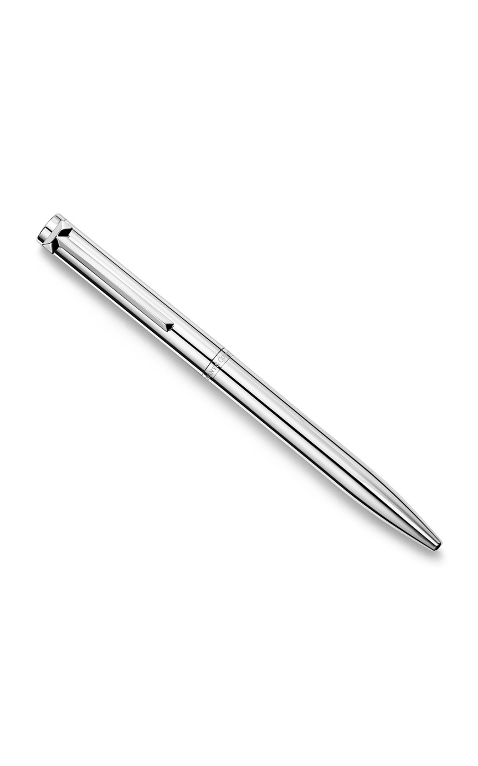 Tiffany & Co T Sterling Silver Ballpoint Pen In Silver