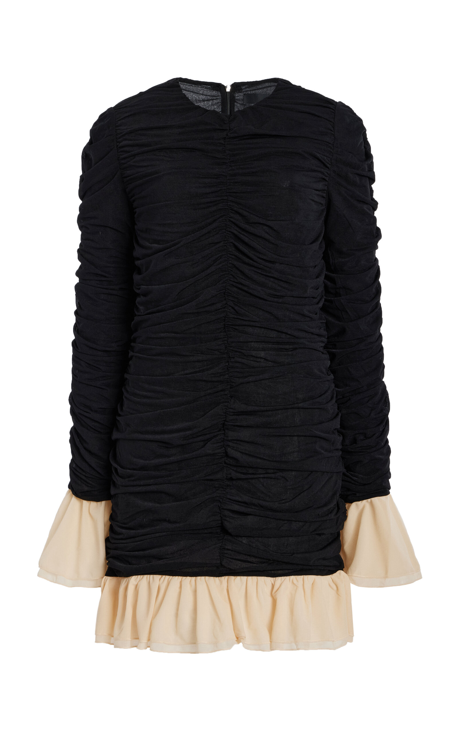 ROTATE Ruched Mini Dress - Black