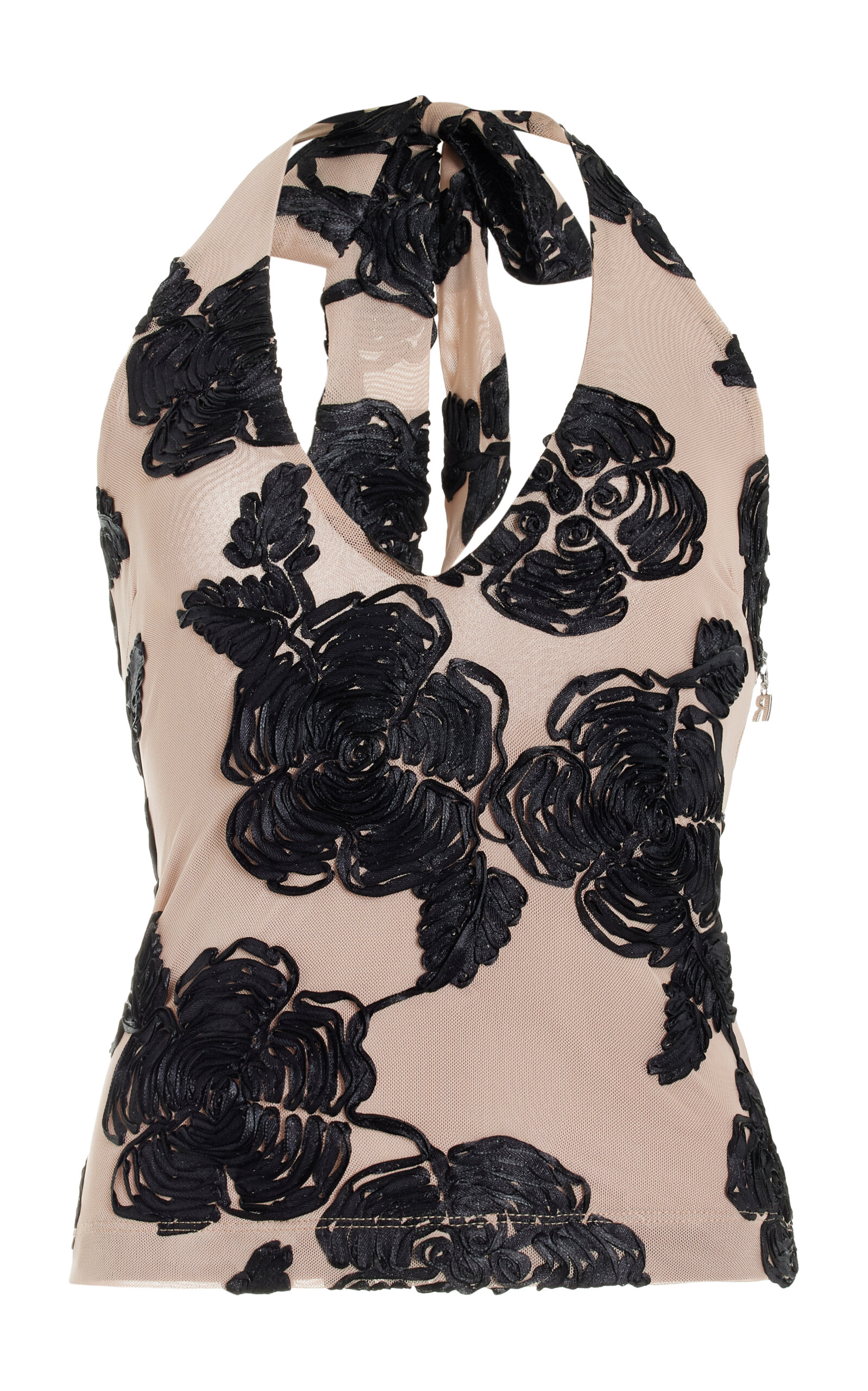 Floral Mesh Halter Top