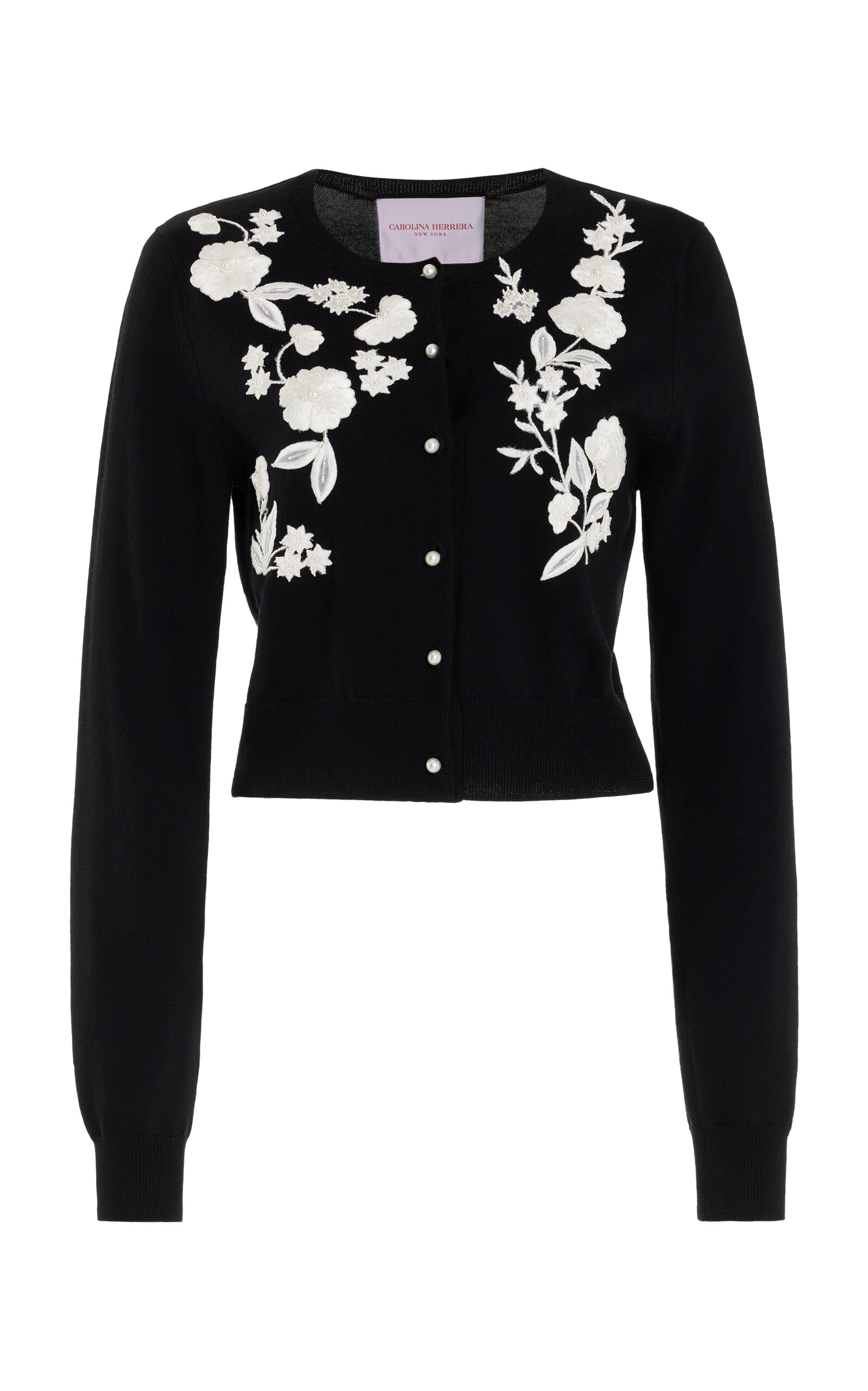 Embroidered Knit Wool Cardigan