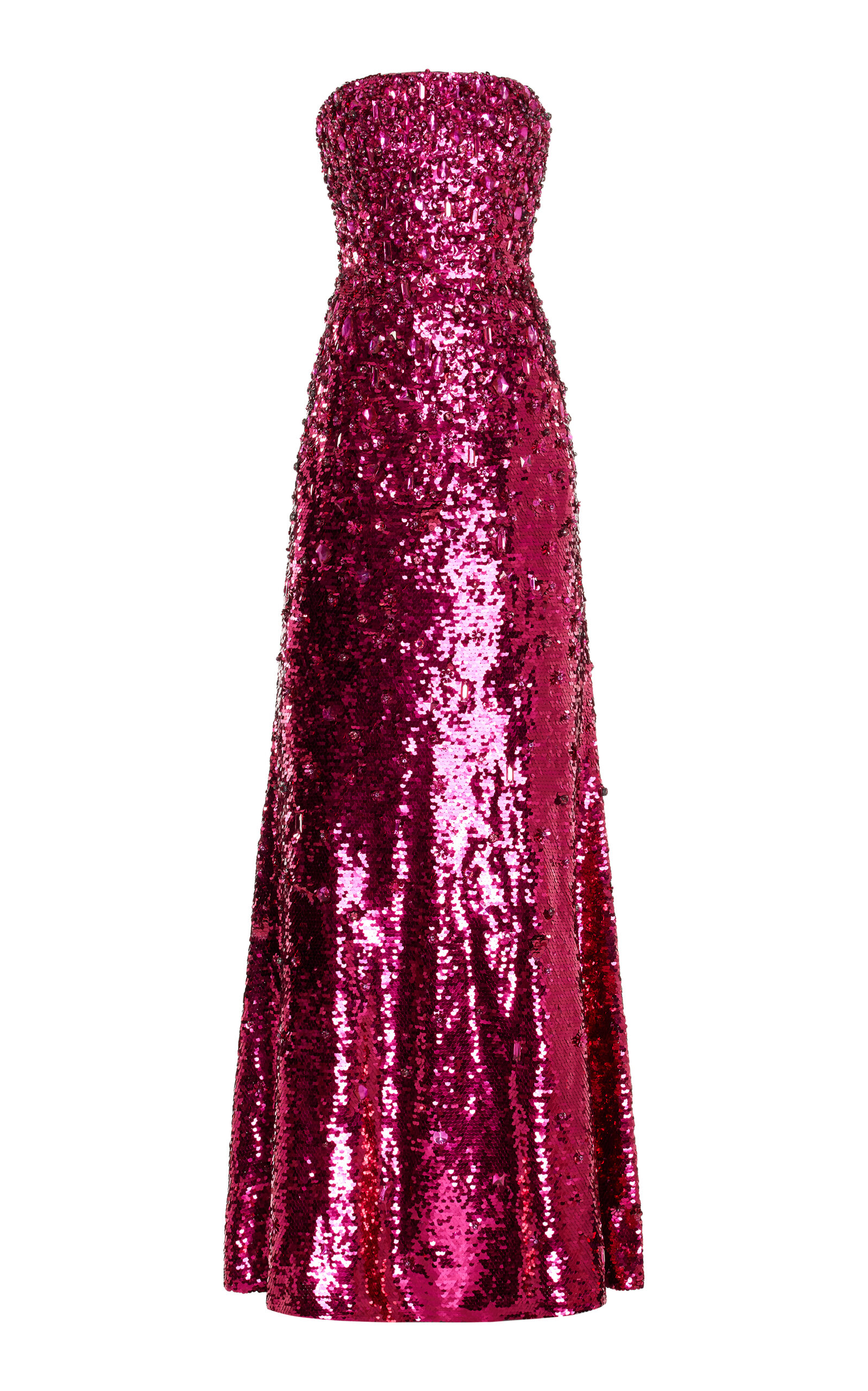 Sequined Strapless Gown