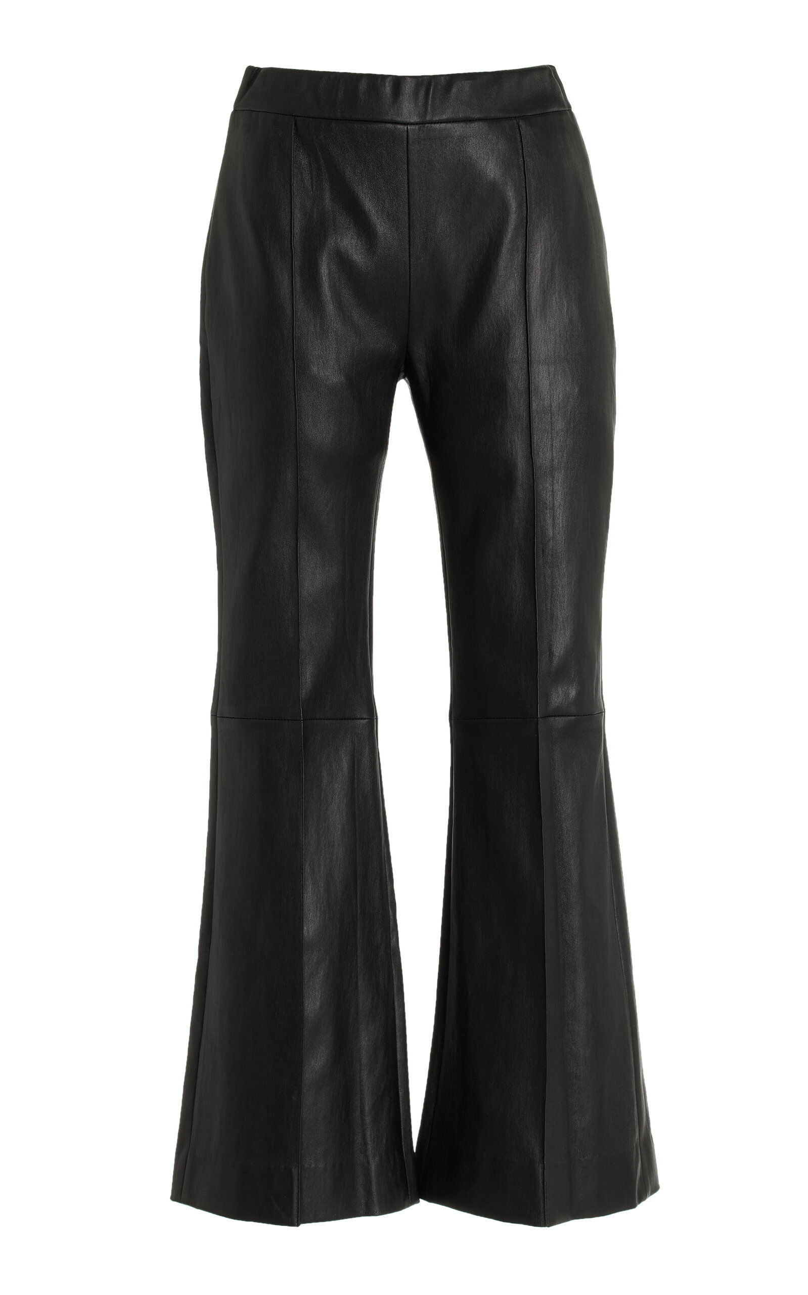 Cropped Leather Flared Pants
