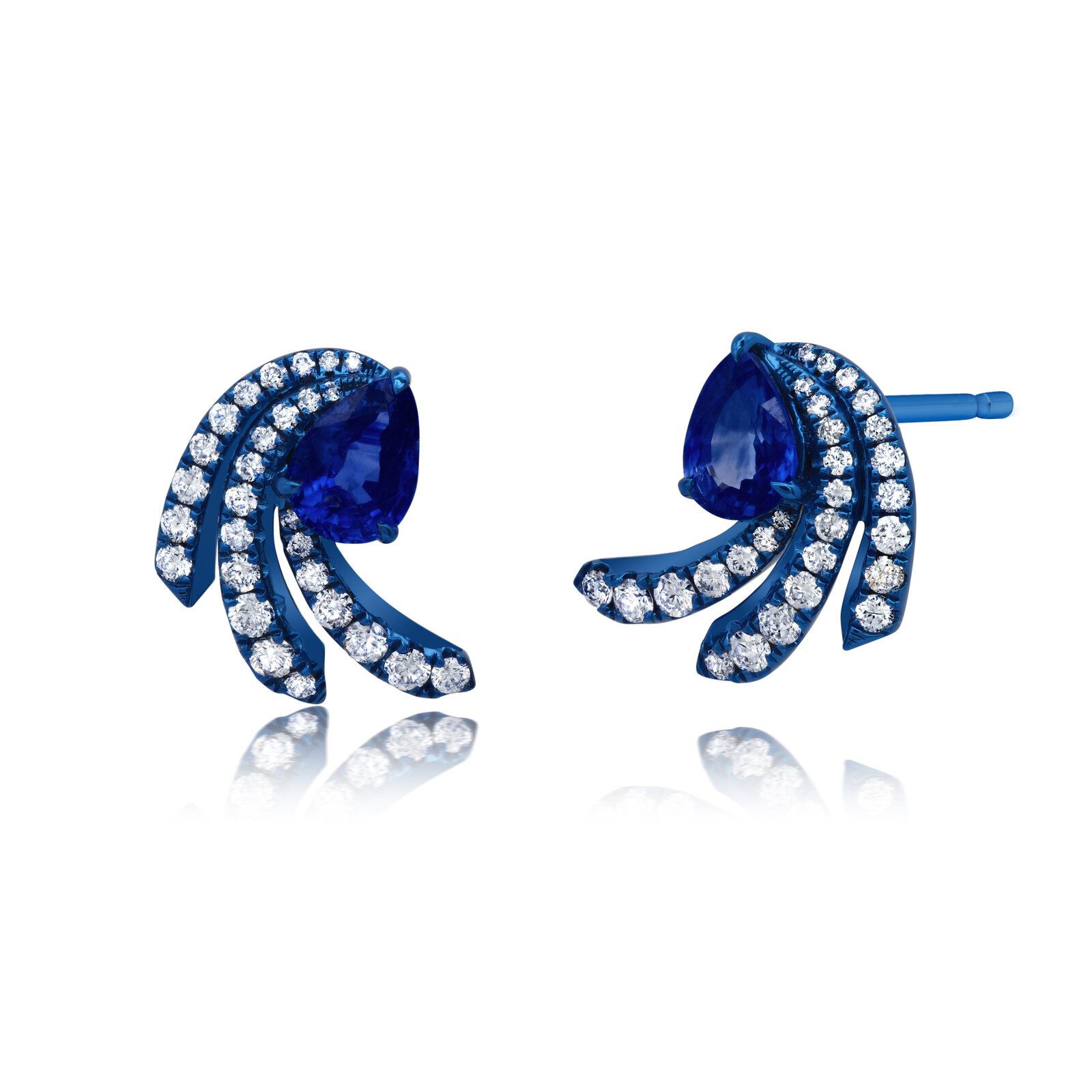 Shop Graziela Aceno Diamond & Blue Sapphire Earrings