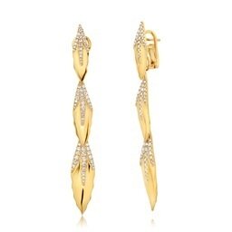 Shop Graziela Árvore Detachable Diamond Drop Earrings In Gold