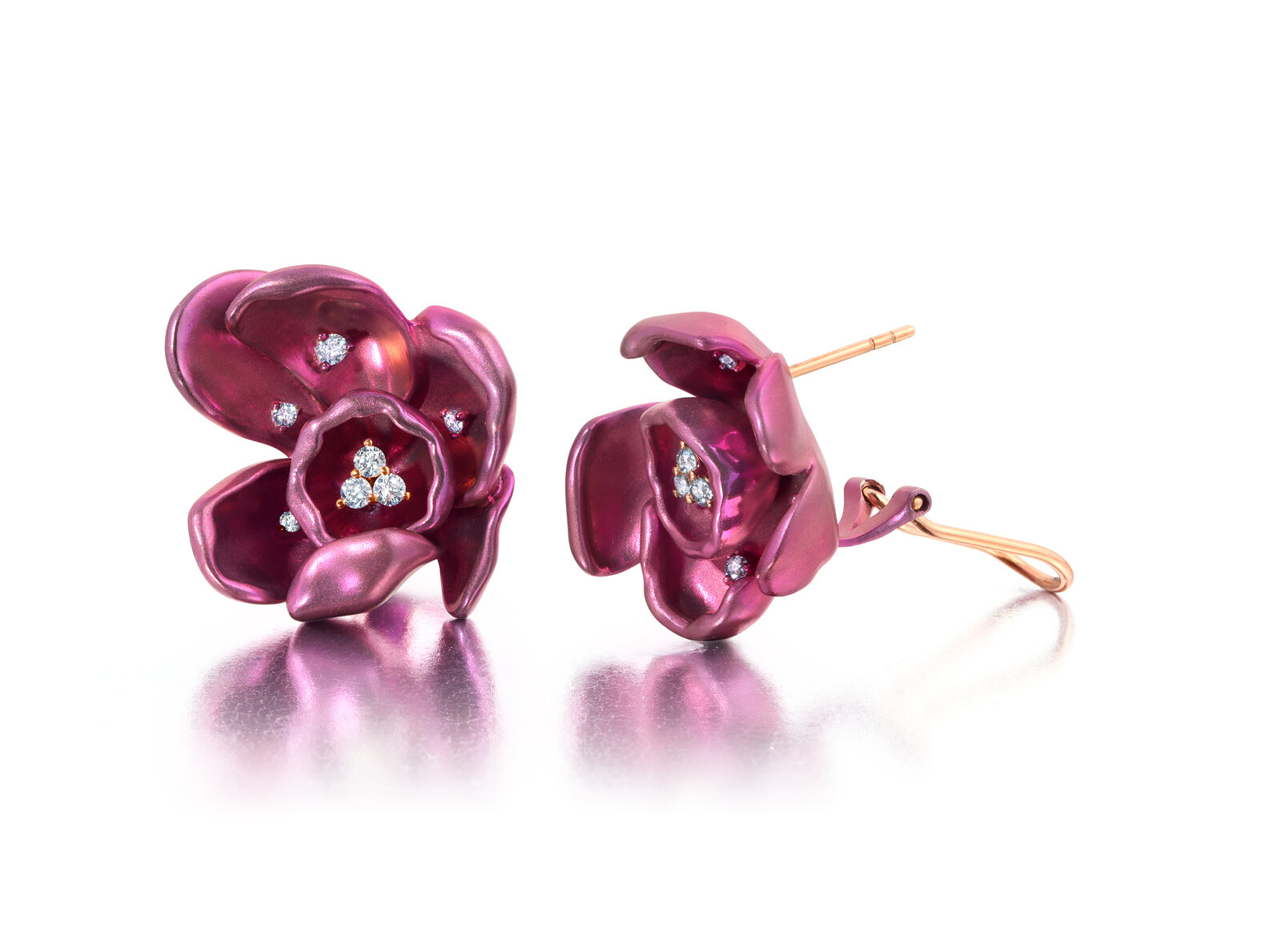 Shop Graziela Purple Titanium Orchid Earrings