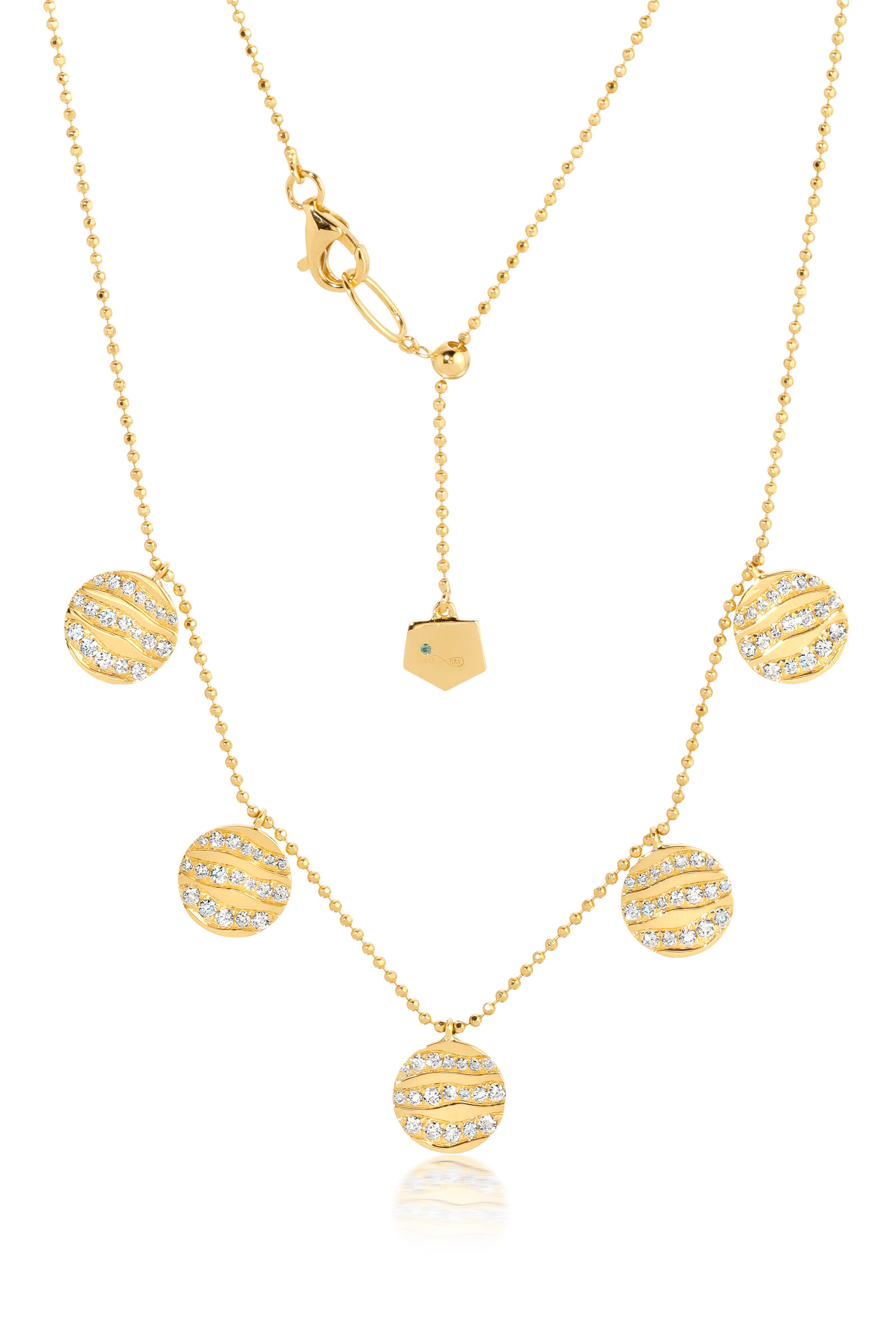 Shop Graziela Alma Dos Rios Diamond 5 Charm Necklace In Gold