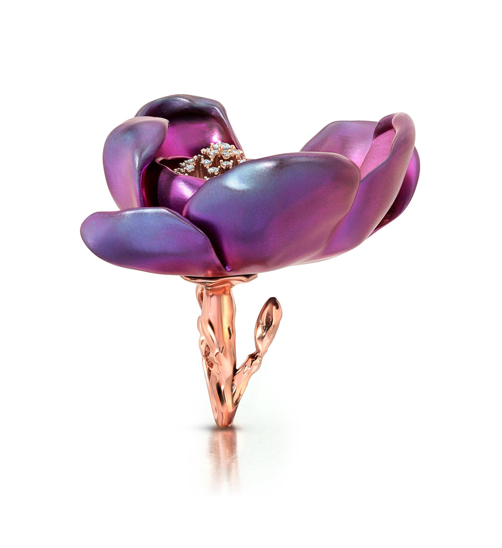 Large Purple Orchid Titanium Ring