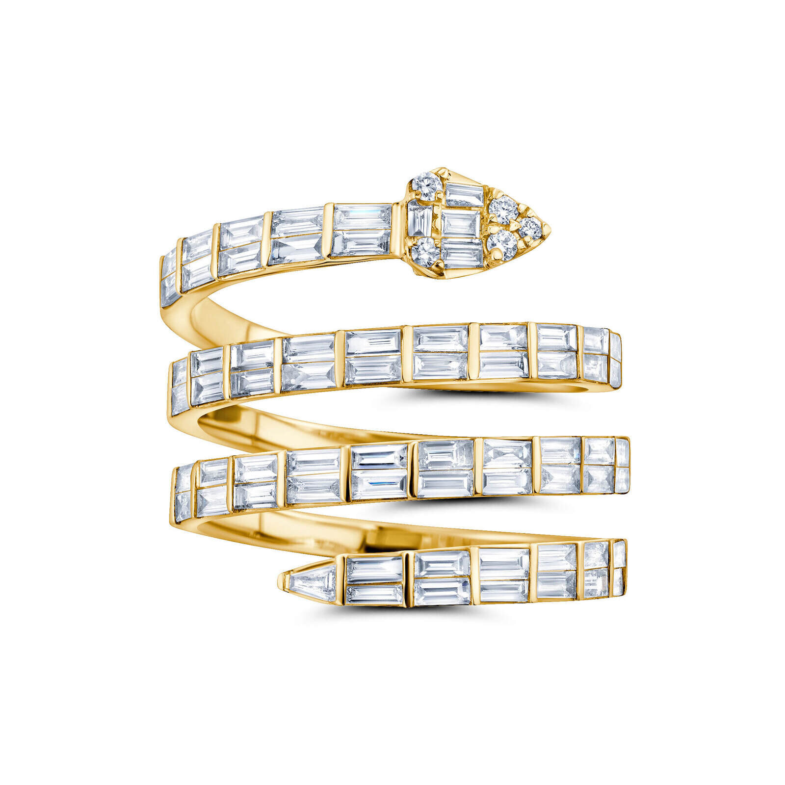 Shop Graziela Pear Shaped Hiss 4 Row Diamond Ring In White
