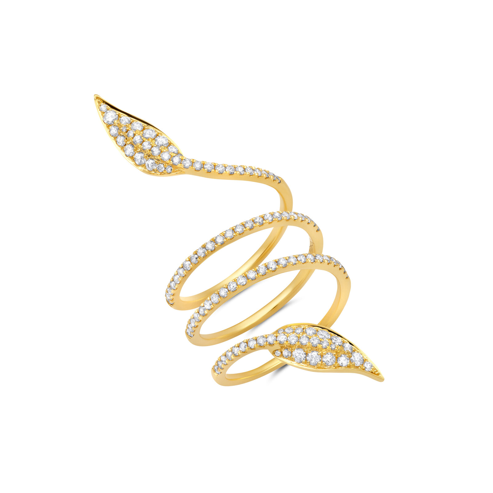 Shop Graziela Diamond Folha Coil Ring In Gold