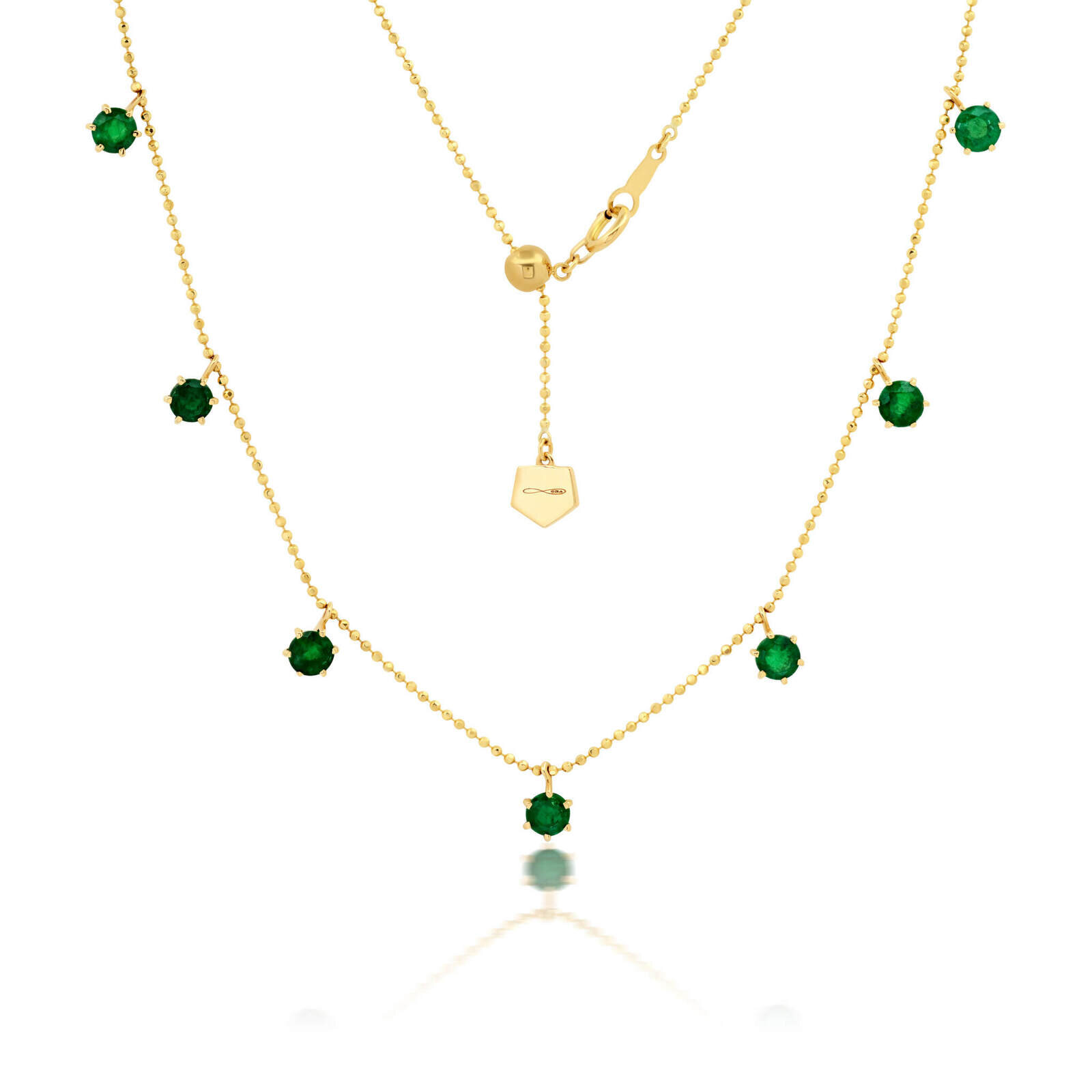 Shop Graziela 2ct Emerald Floating Necklace In Green