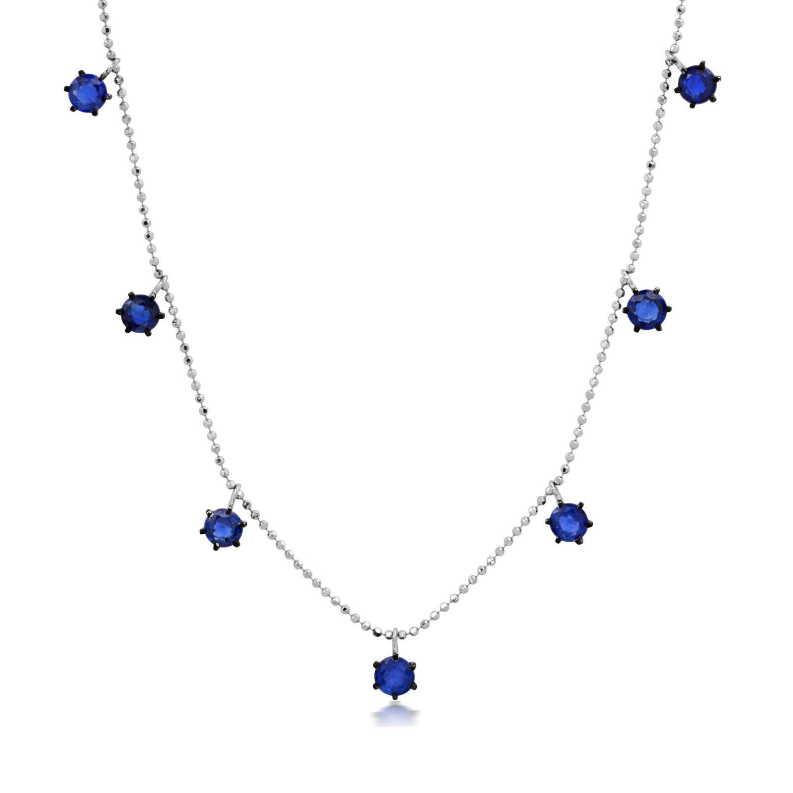 Graziela 2ct Blue Sapphire Floating Necklace In Metallic