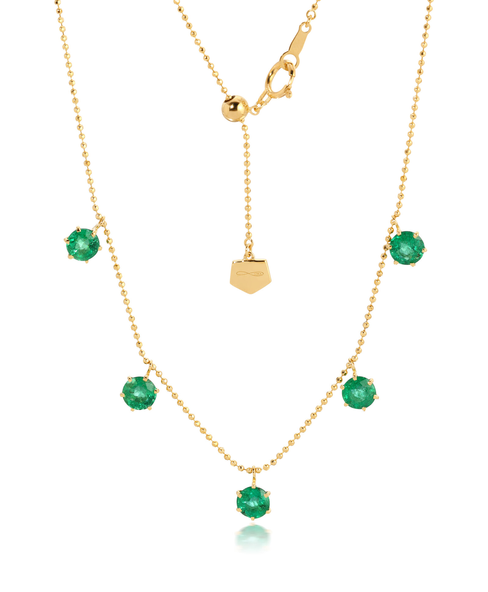 Shop Graziela 3.5ct Emerald Floating Necklace In Green