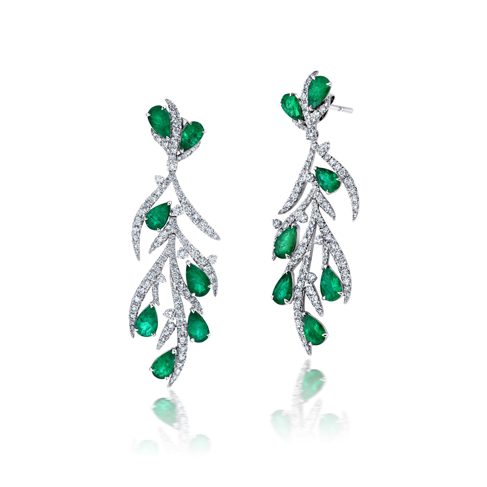 Shop Graziela Emerald & Diamond Earrings In Green