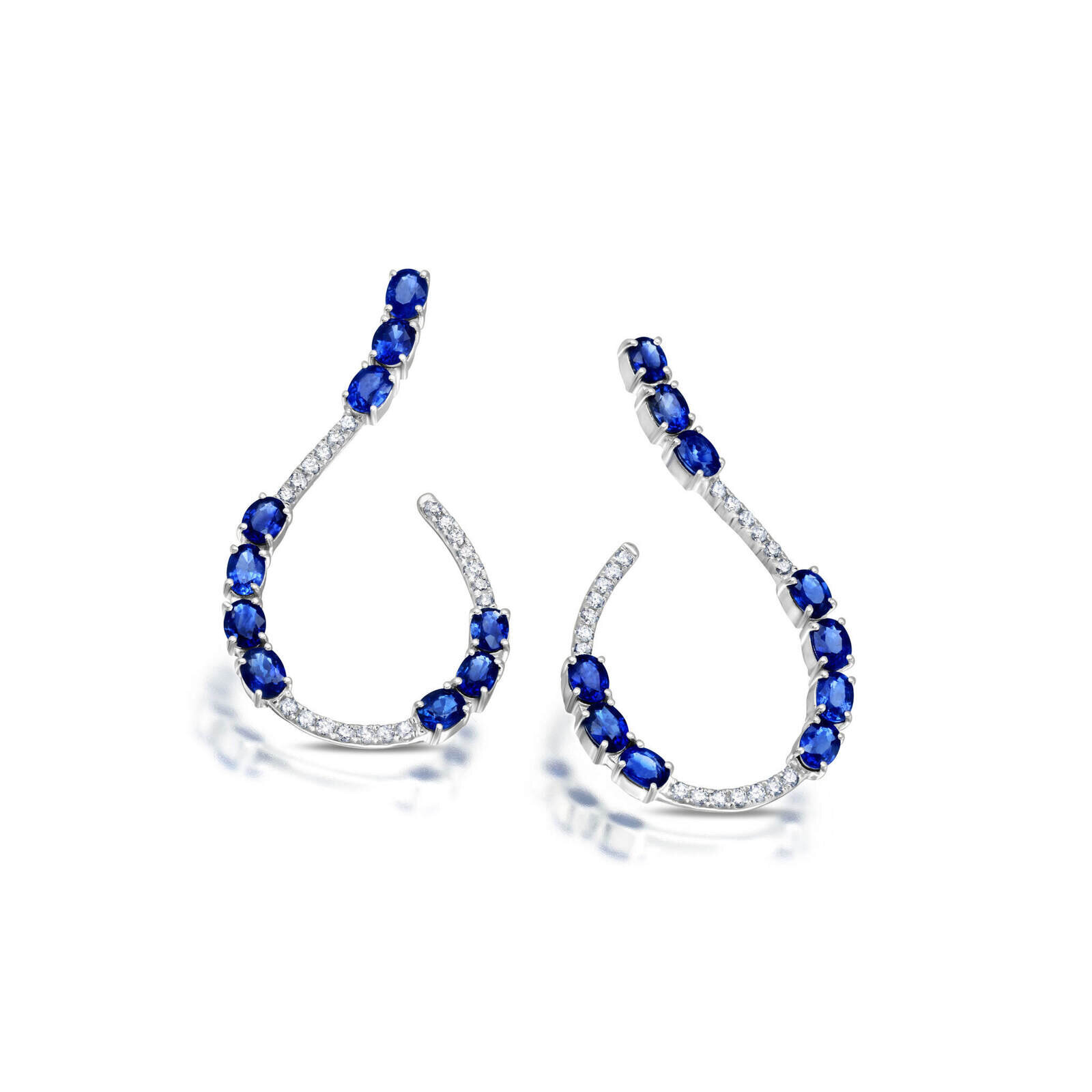 Shop Graziela Sapphire Mega Swirl Earrings In Blue