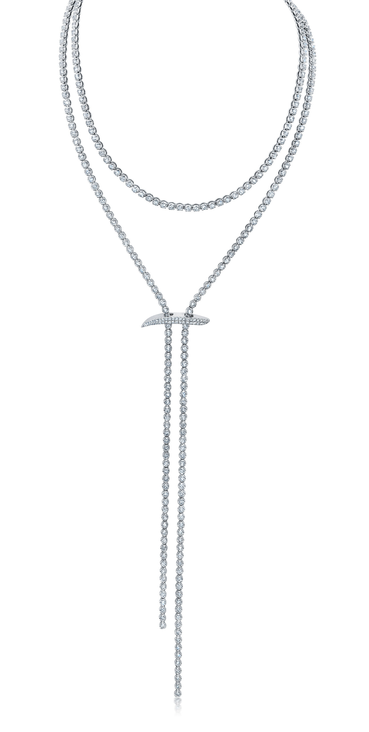 Shop Graziela Mega Swirl Slide Lariat Necklace In White