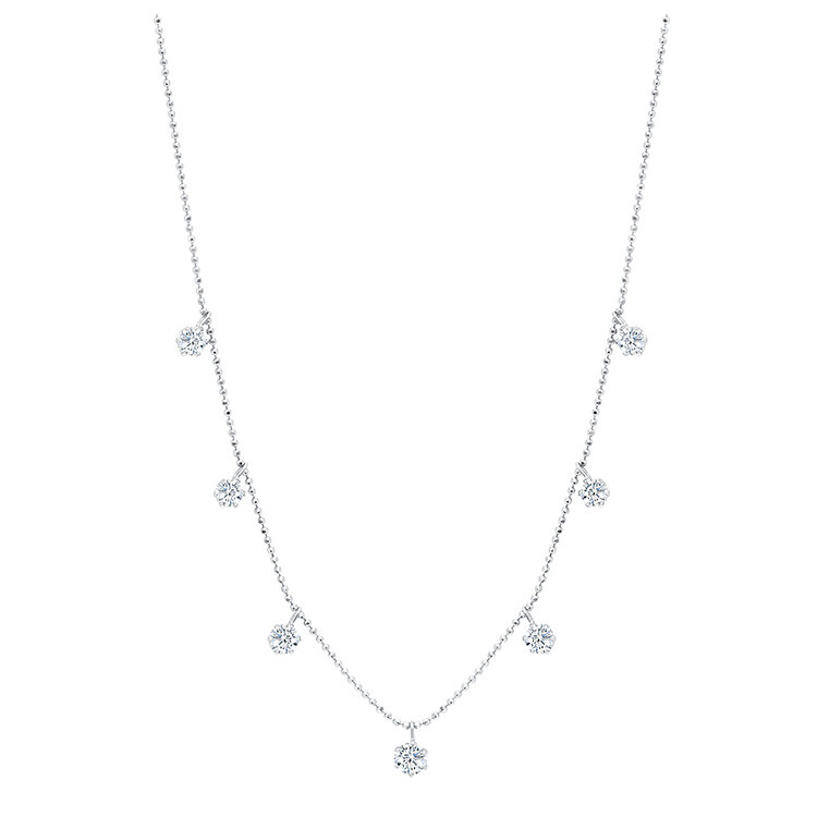 Shop Graziela Medium Floating Diamond Necklace In White
