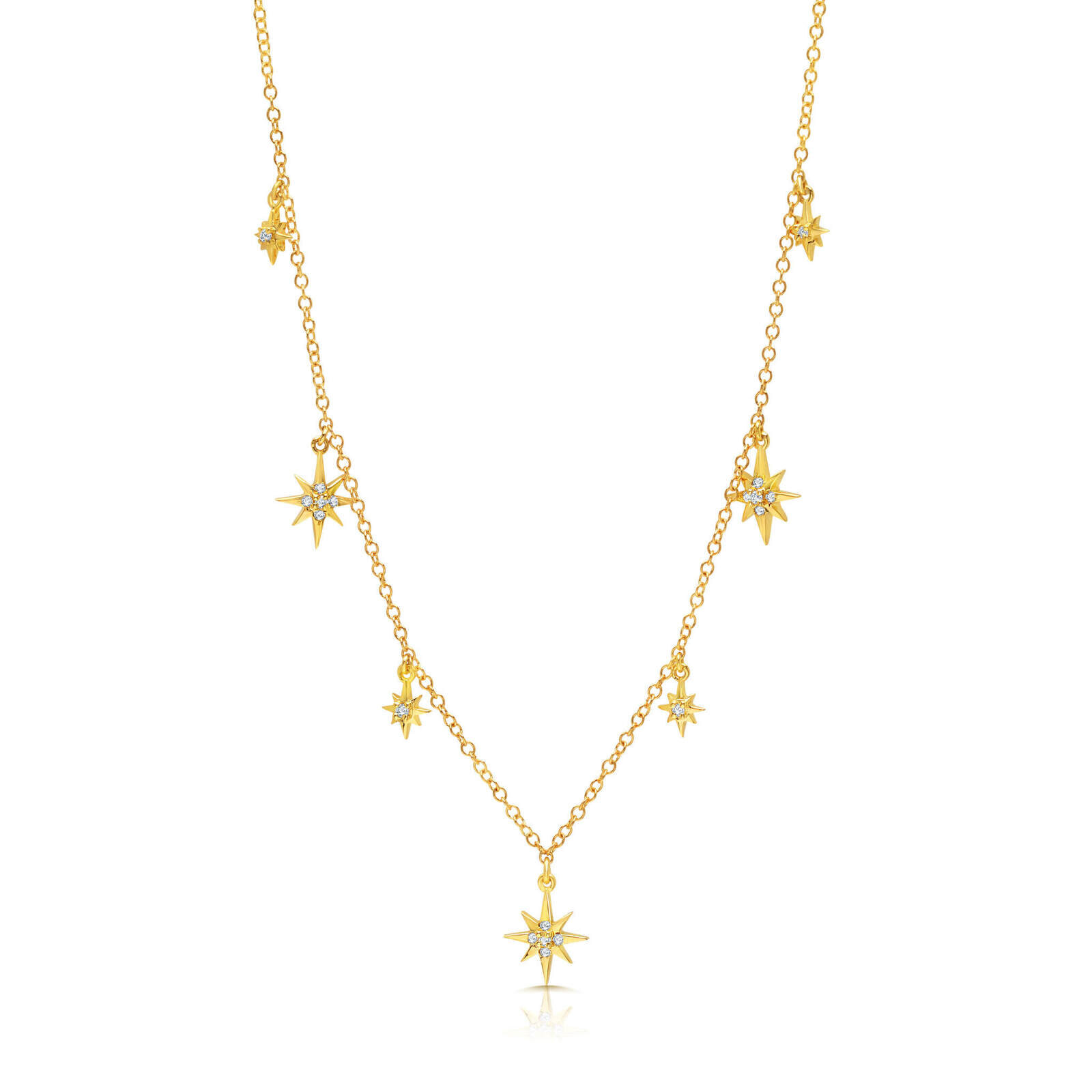 Shop Graziela Yellow Starburst Adjustable Necklace In Gold