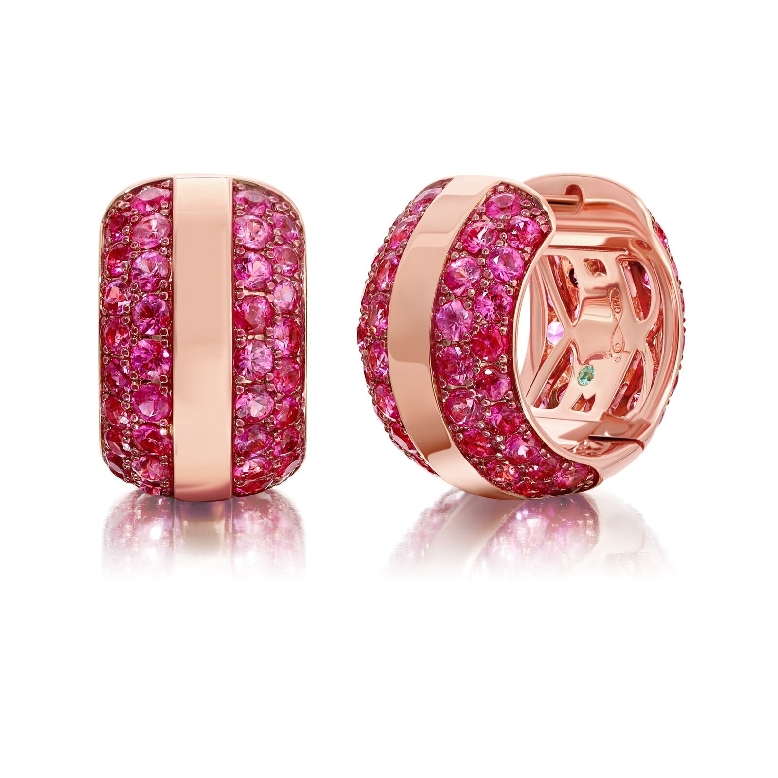 Shop Graziela Gemstone  Hoop Earrings In Pink