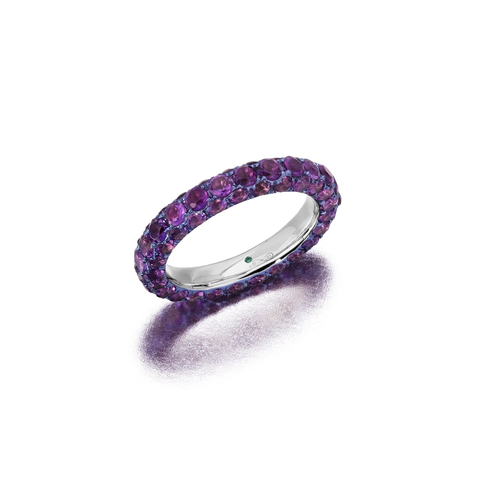 Shop Graziela Amethyst & Purple Rhodium 3 Sided Ring