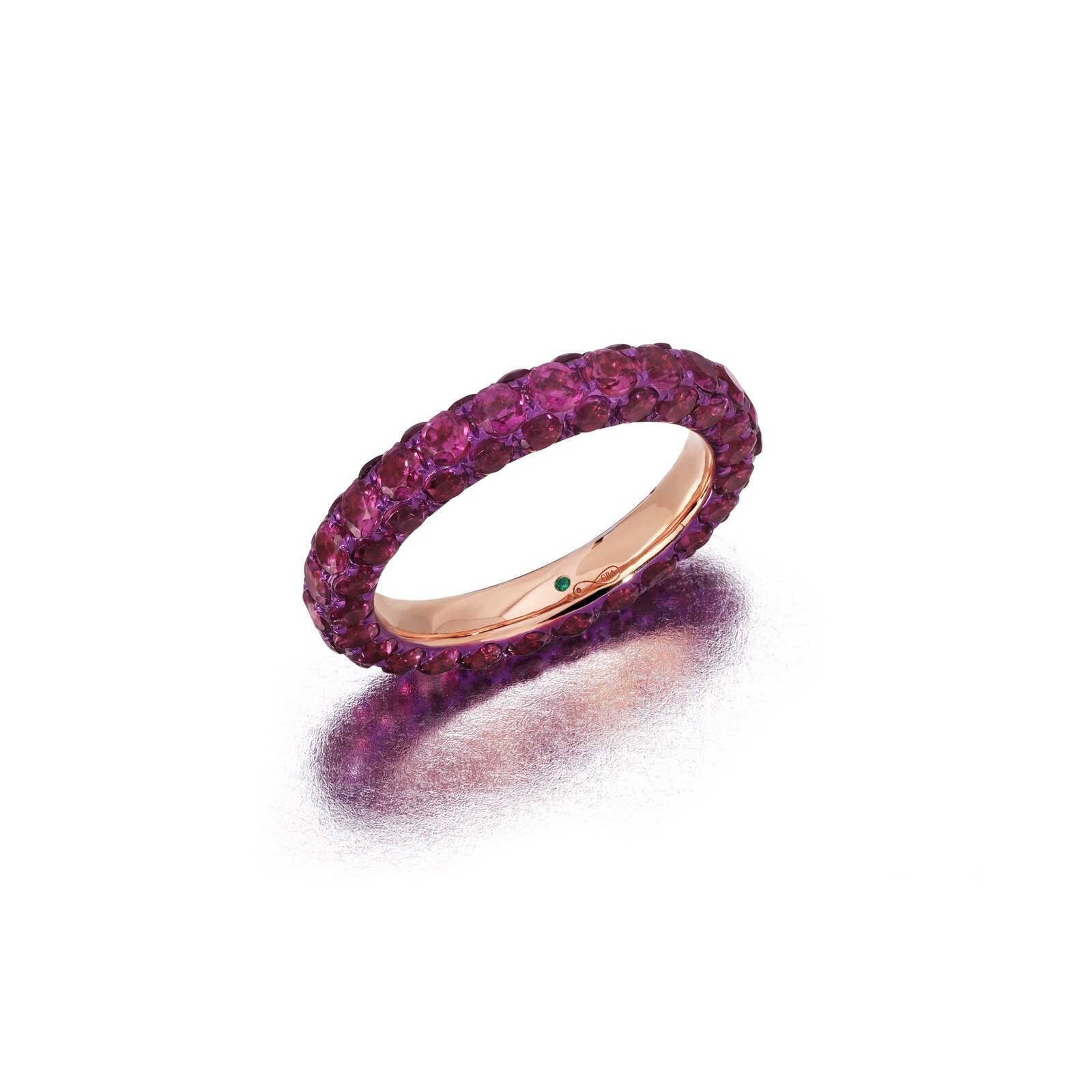 Shop Graziela Rhodolite & Magenta Rhodium 3 Sided Ring In Red