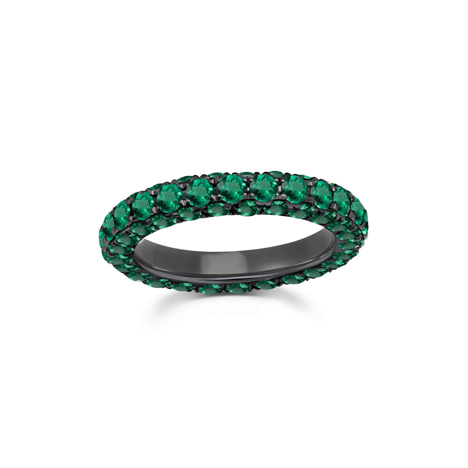 Shop Graziela Emerald 3 Sided Band Ring In Green