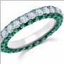 Shop Graziela Emerald & Diamond 3 Sided Band Ring In Green