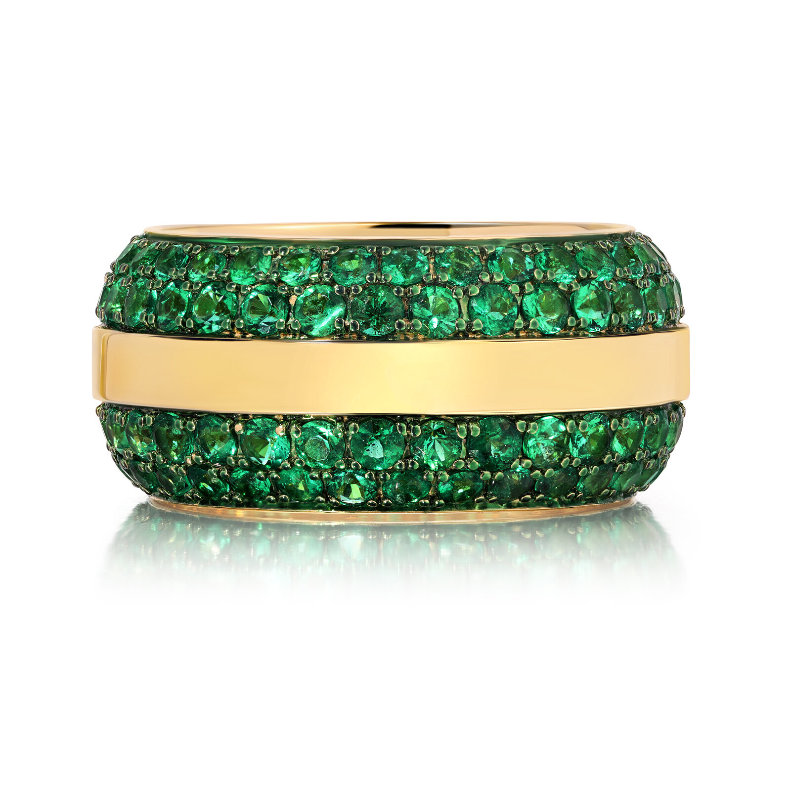 Shop Graziela Gemstone Band Ring In Gold