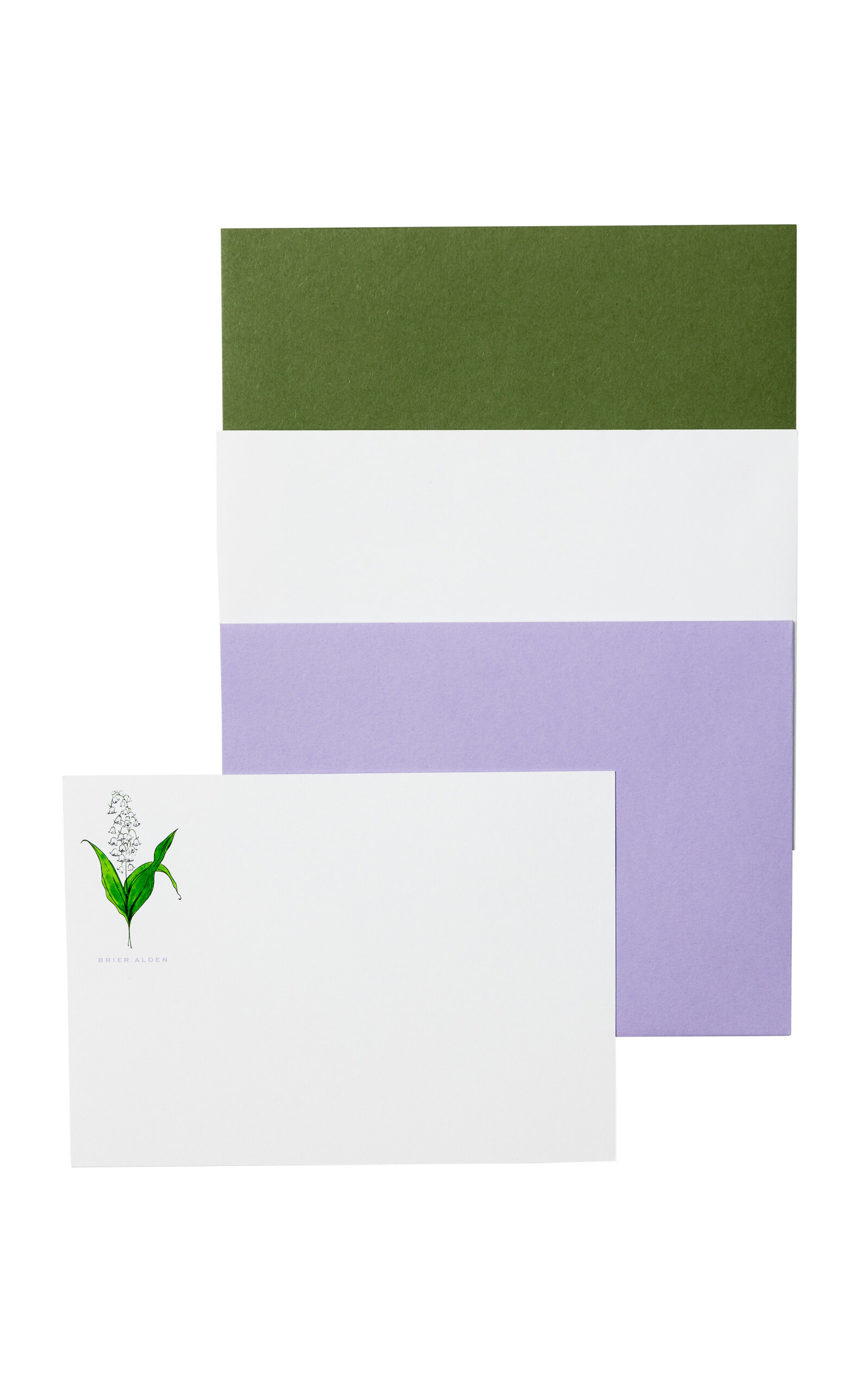 Shop Lia Burke Libaire X Stovall Collection; Personalized Lily Of The Valley Stationery Set In Purple