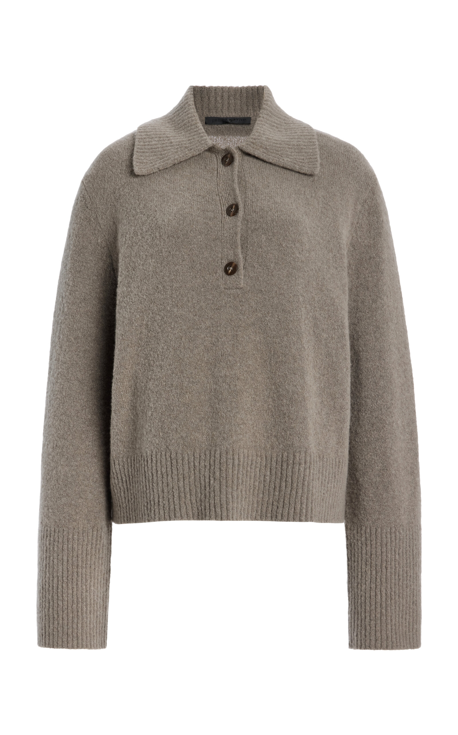 Jenni Kayne Stevie Cashmere-blend Polo Shirt In Grey