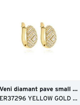 18k Yellow Gold Veni Diamant Pave Small Hoop Earrings