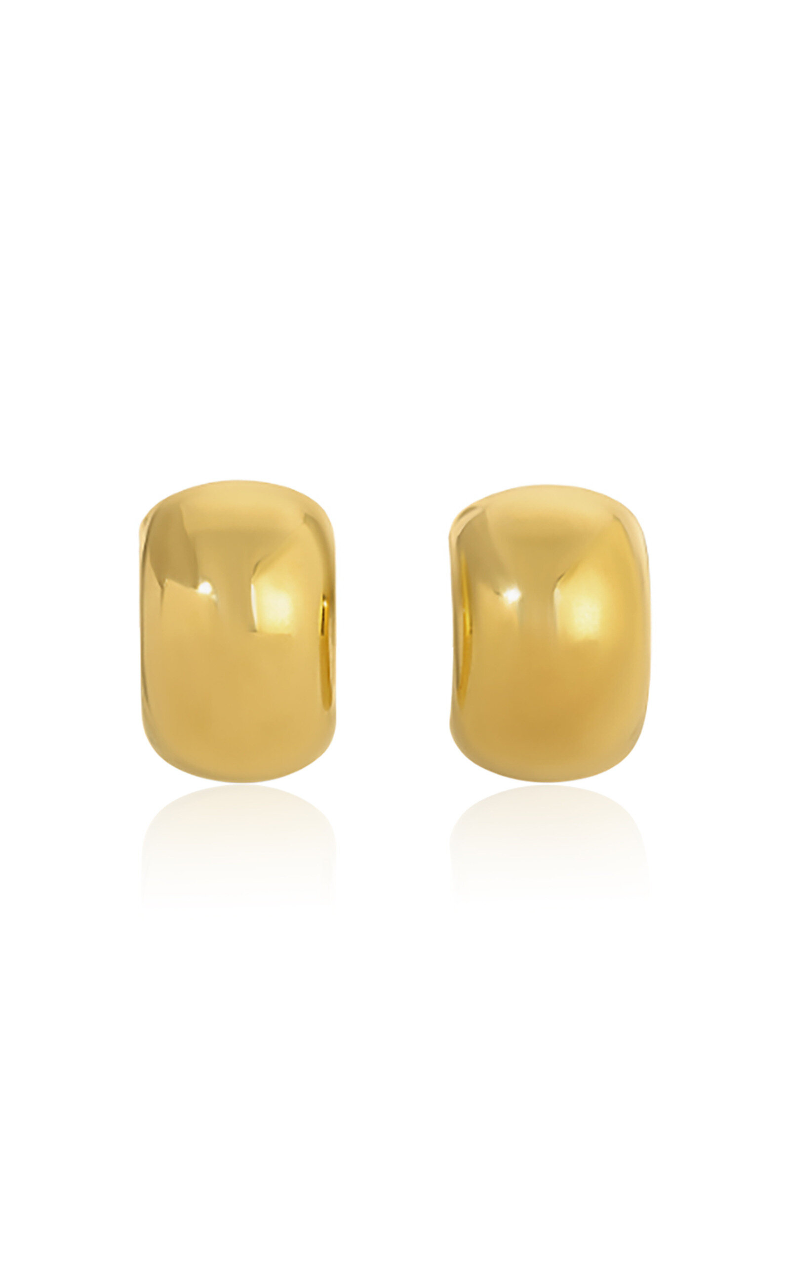Ky Hoop Smooth Gold-Plated Earrings