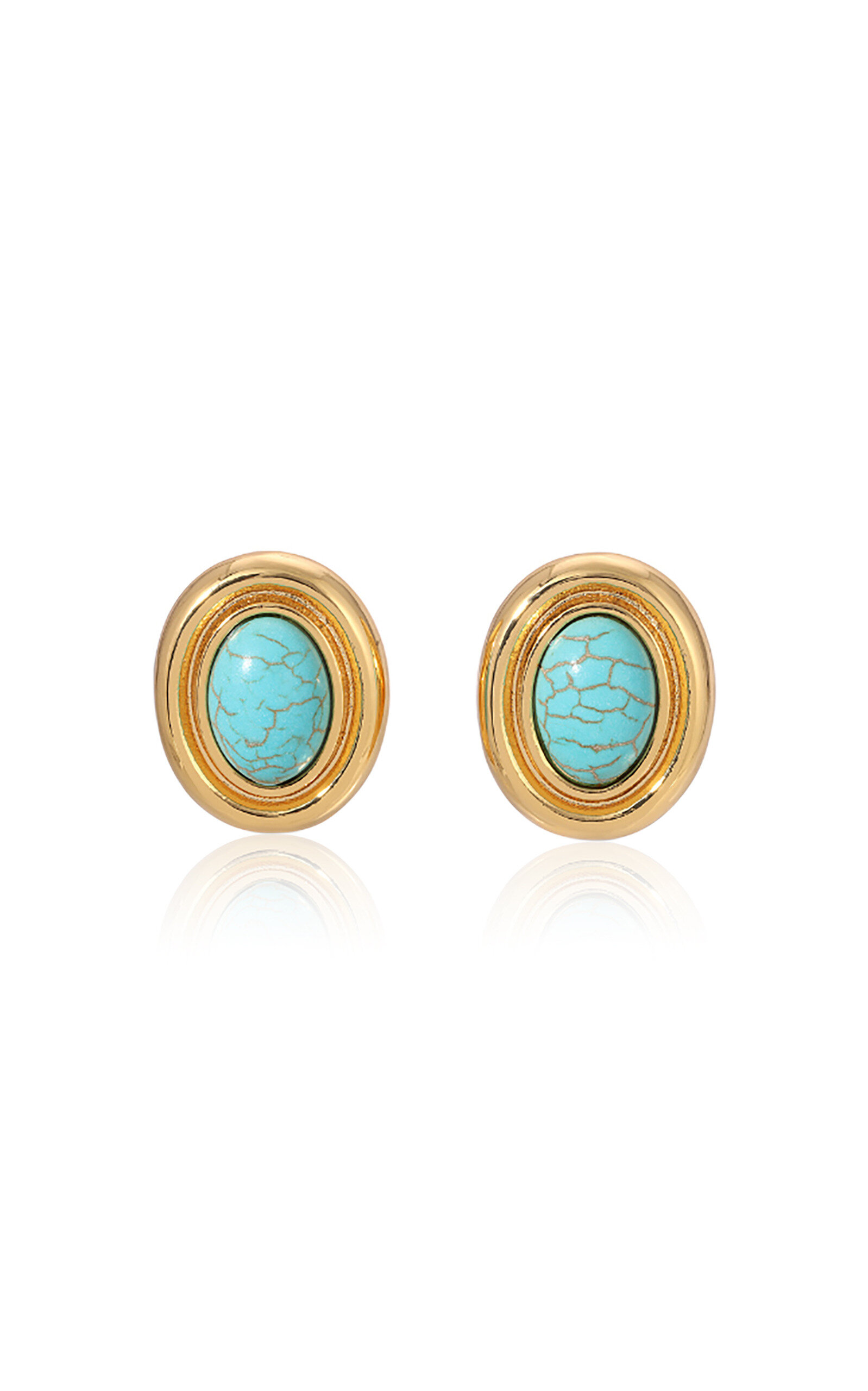 Shop Heaven Mayhem Prize Gold-plated Enamel Earrings In Blue