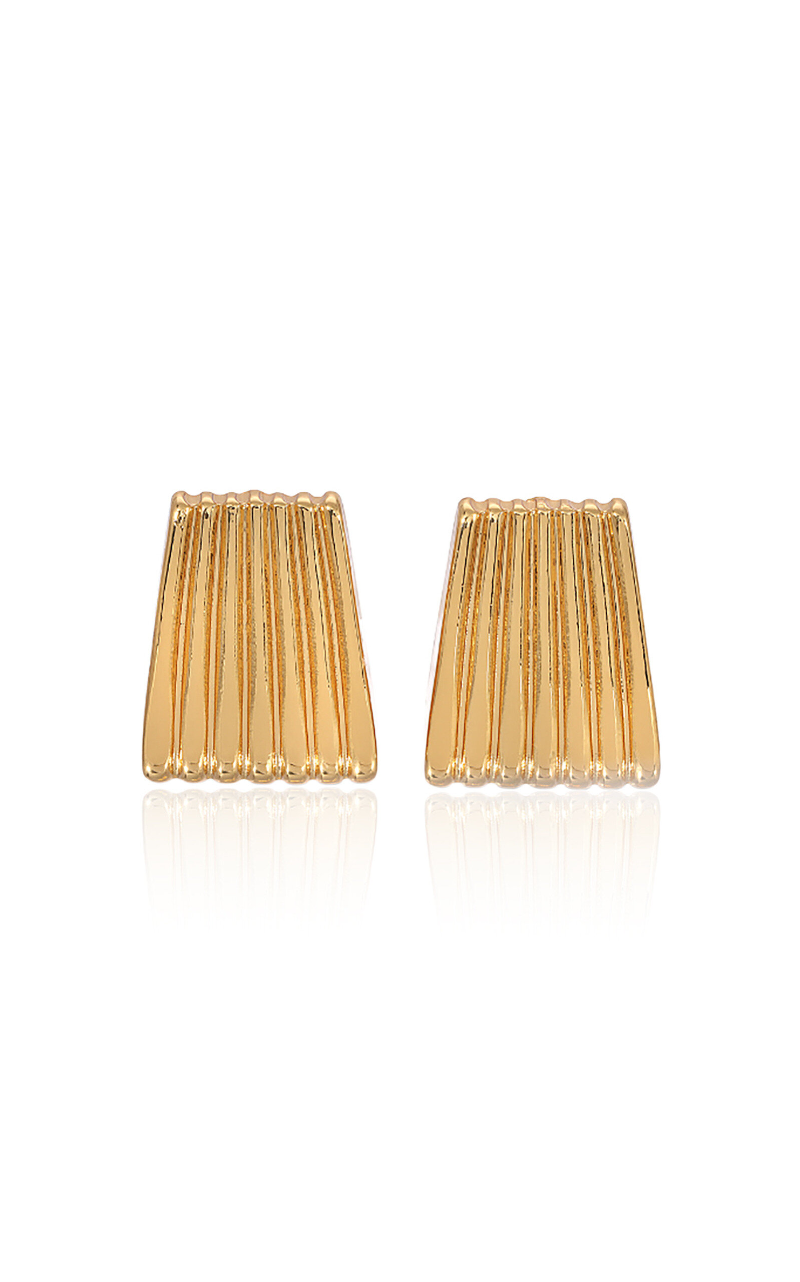 Ribbed Gold-Plated Earrings