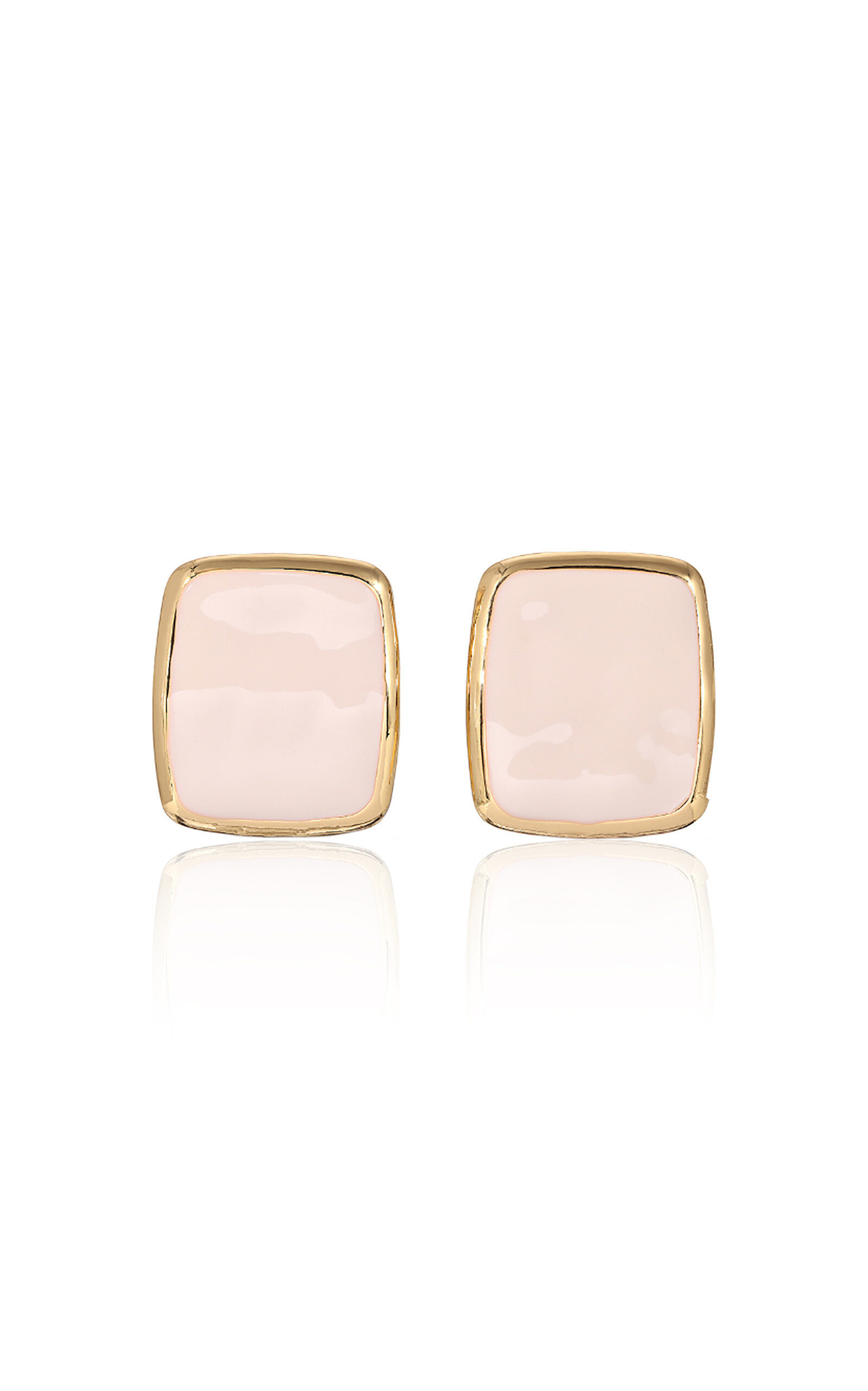 Shop Heaven Mayhem Slice Gold-plated Enamel Earrings In Pink