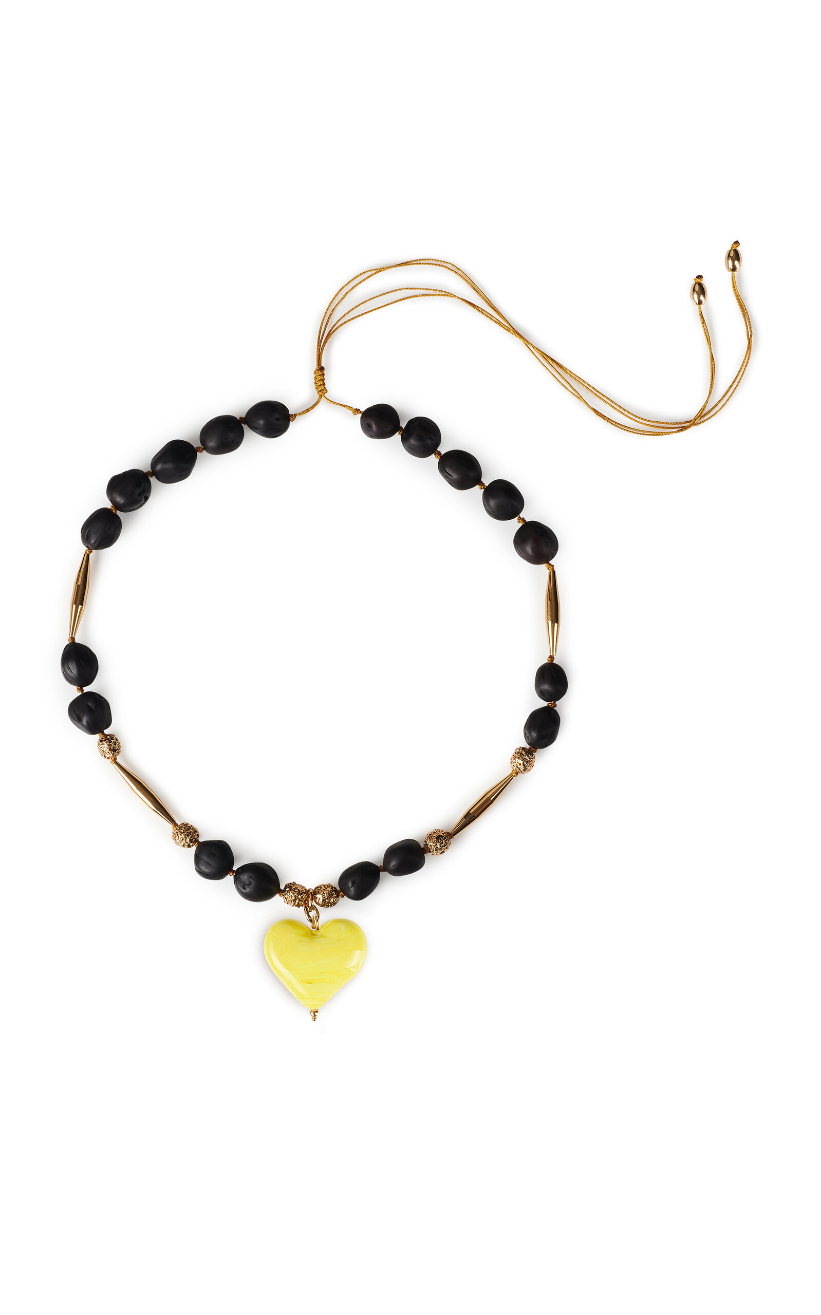 Cuore Resort Wooden Beads and 24k Gold-Plated Pendant Necklace