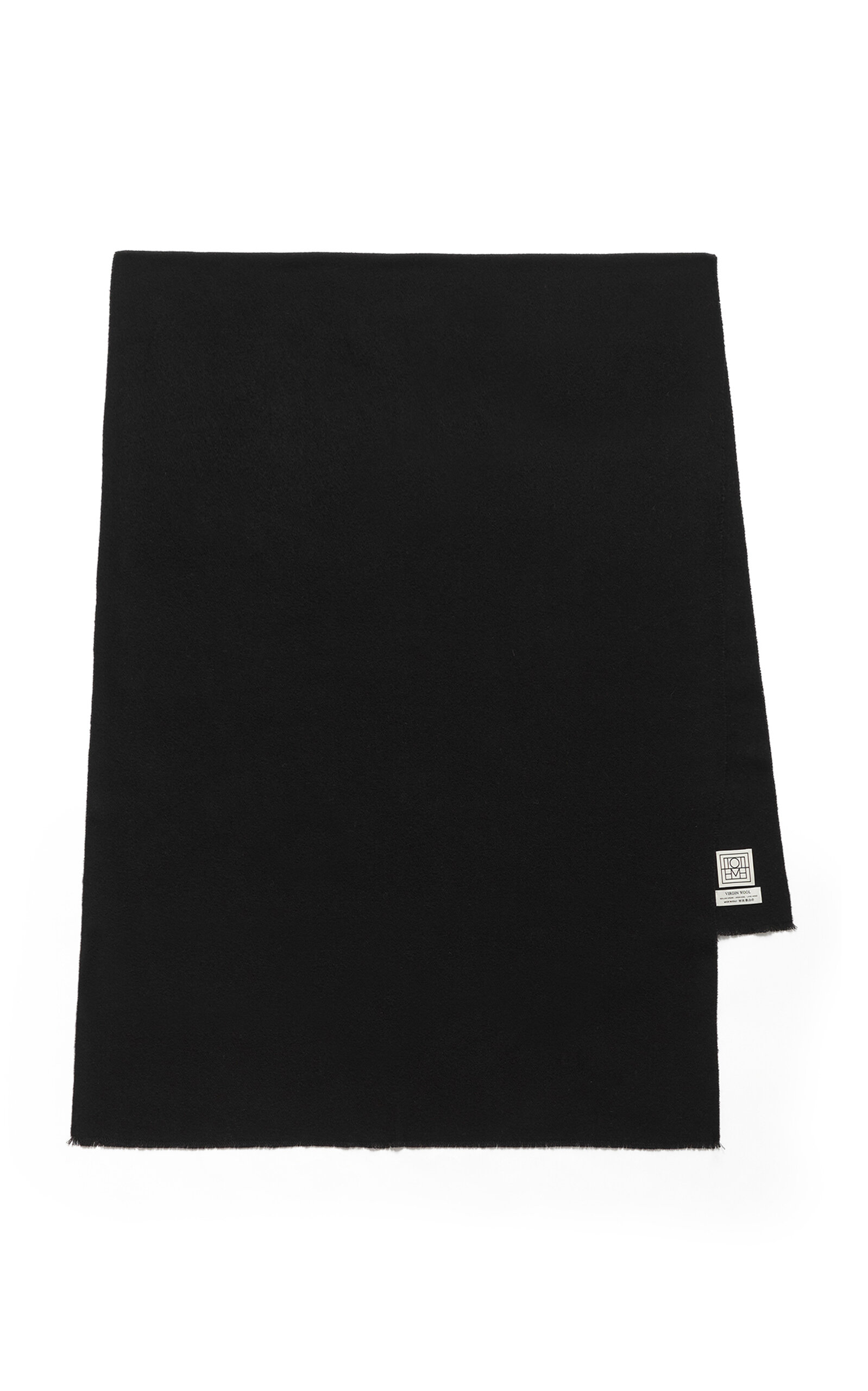 Totême Wide Wool Scarf In Black