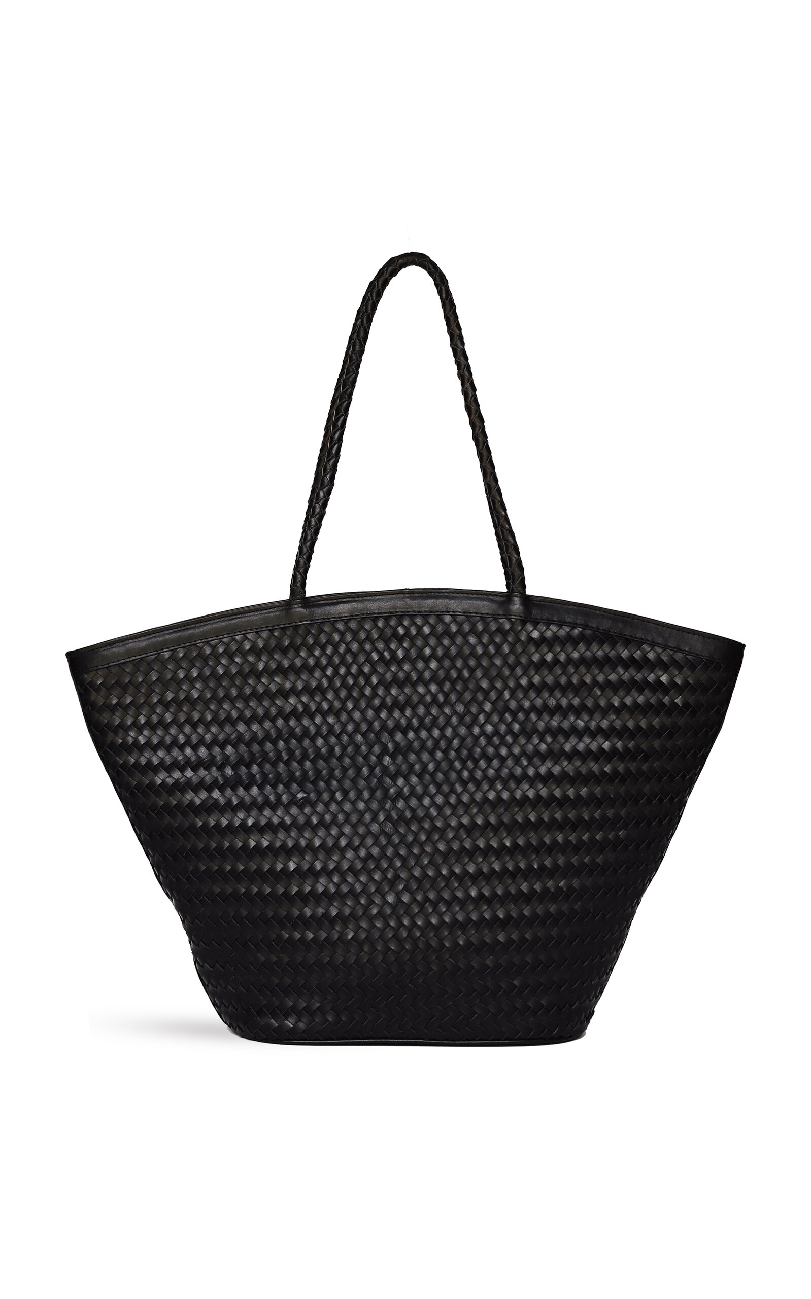 Bembien Marcia Handmade Woven Leather Tote Bag - Black - OS