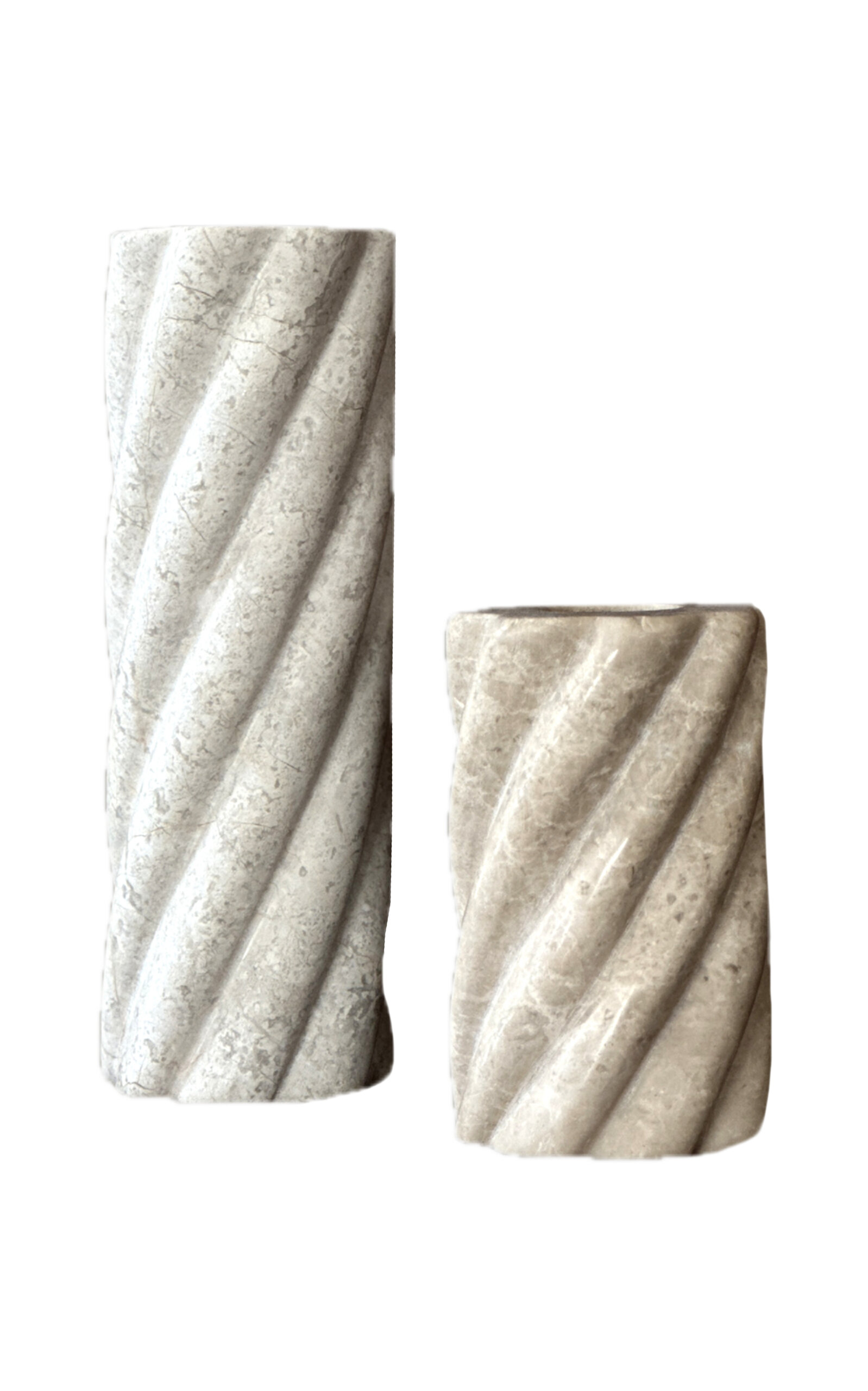 Anastasio Home Swell Stone Candle Set - Light Grey