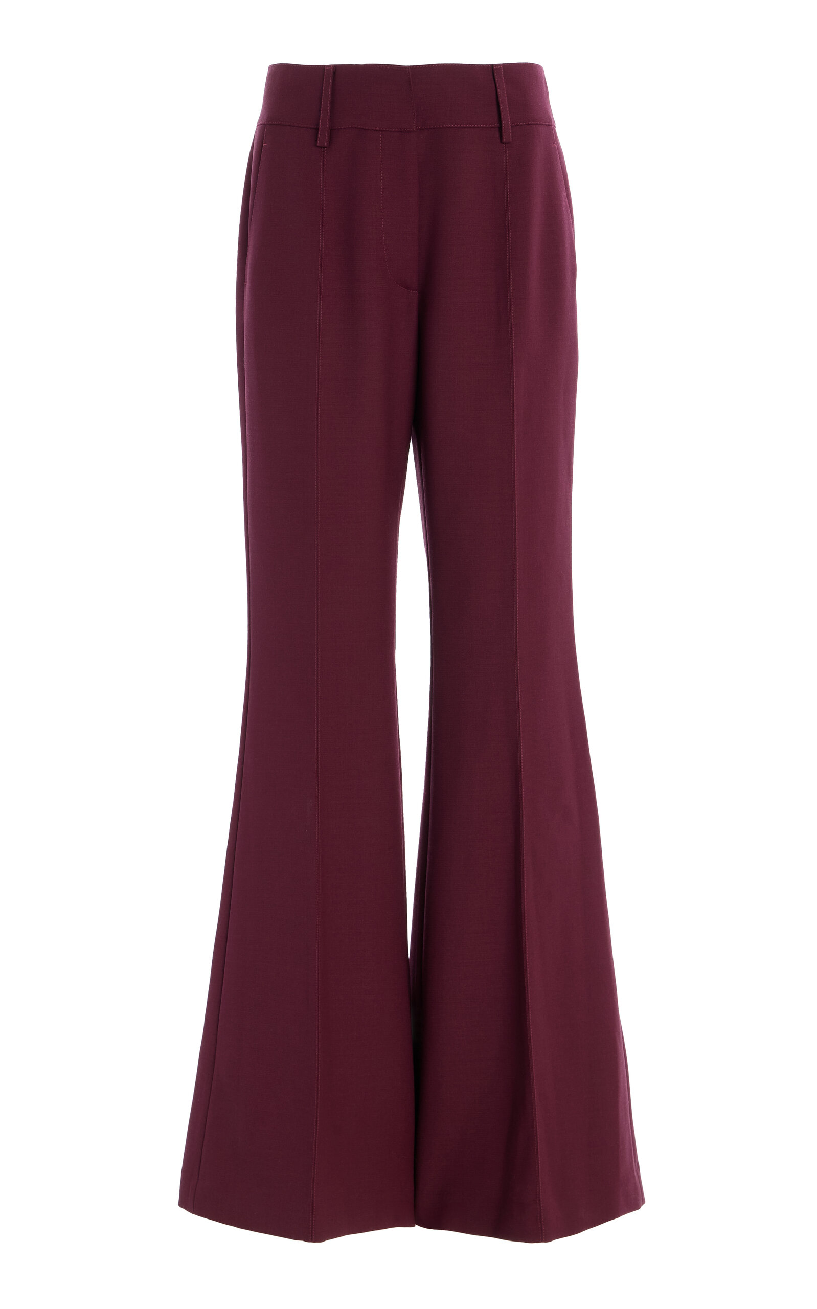 Shop Gabriela Hearst Rhein Wool Pants In Burgundy