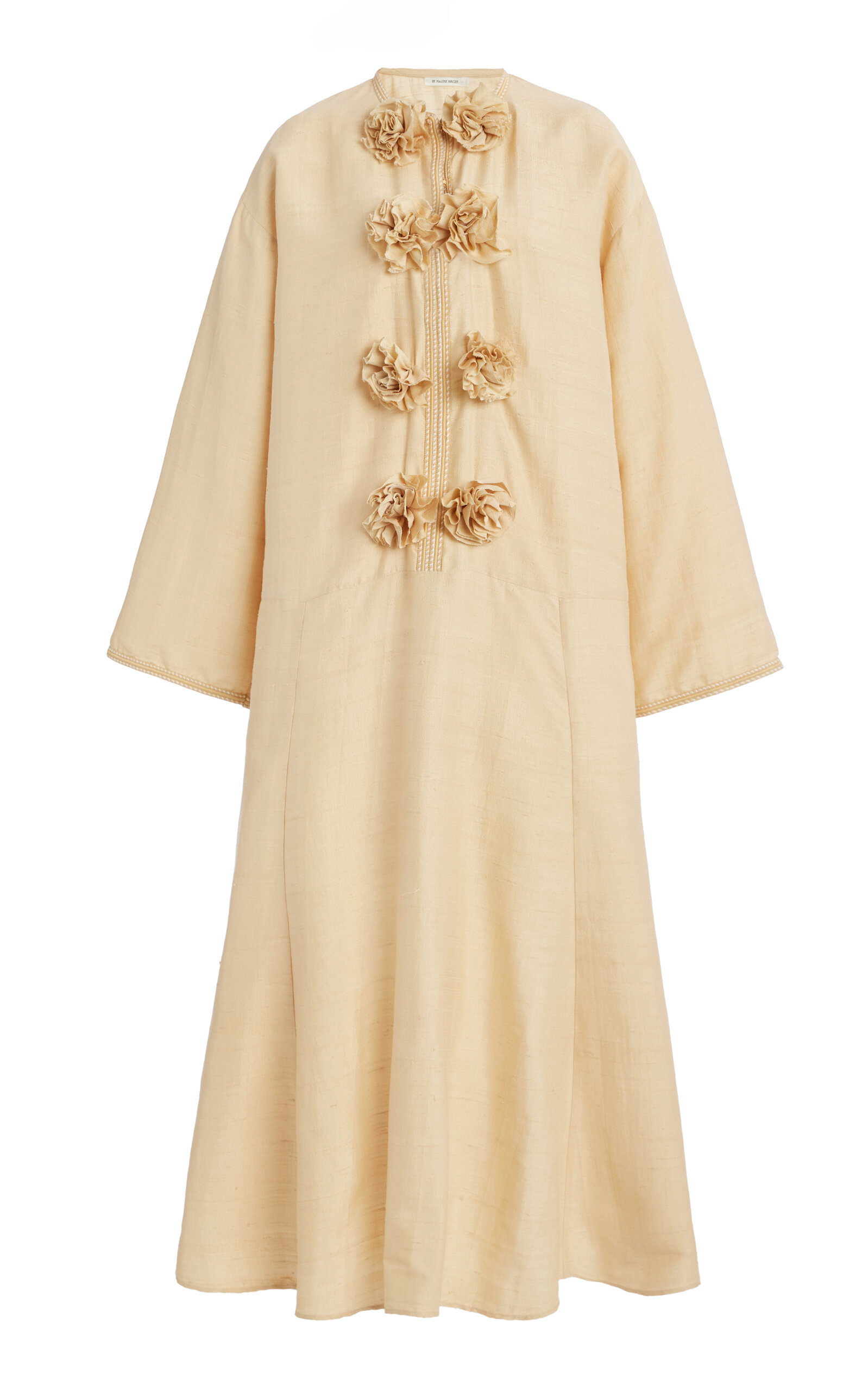 By Malene Birger Cicelia Rosette-detailed Silk Maxi Dress In Yellow
