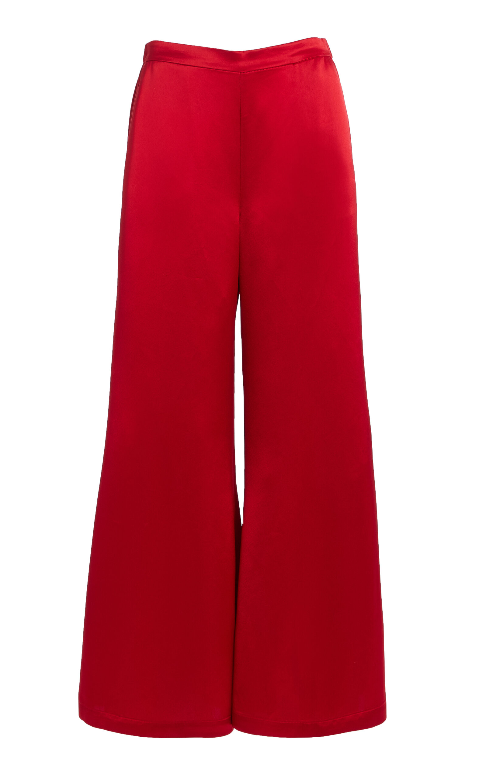 By Malene Birger Lucee Satin Wide-Leg Pants - Red