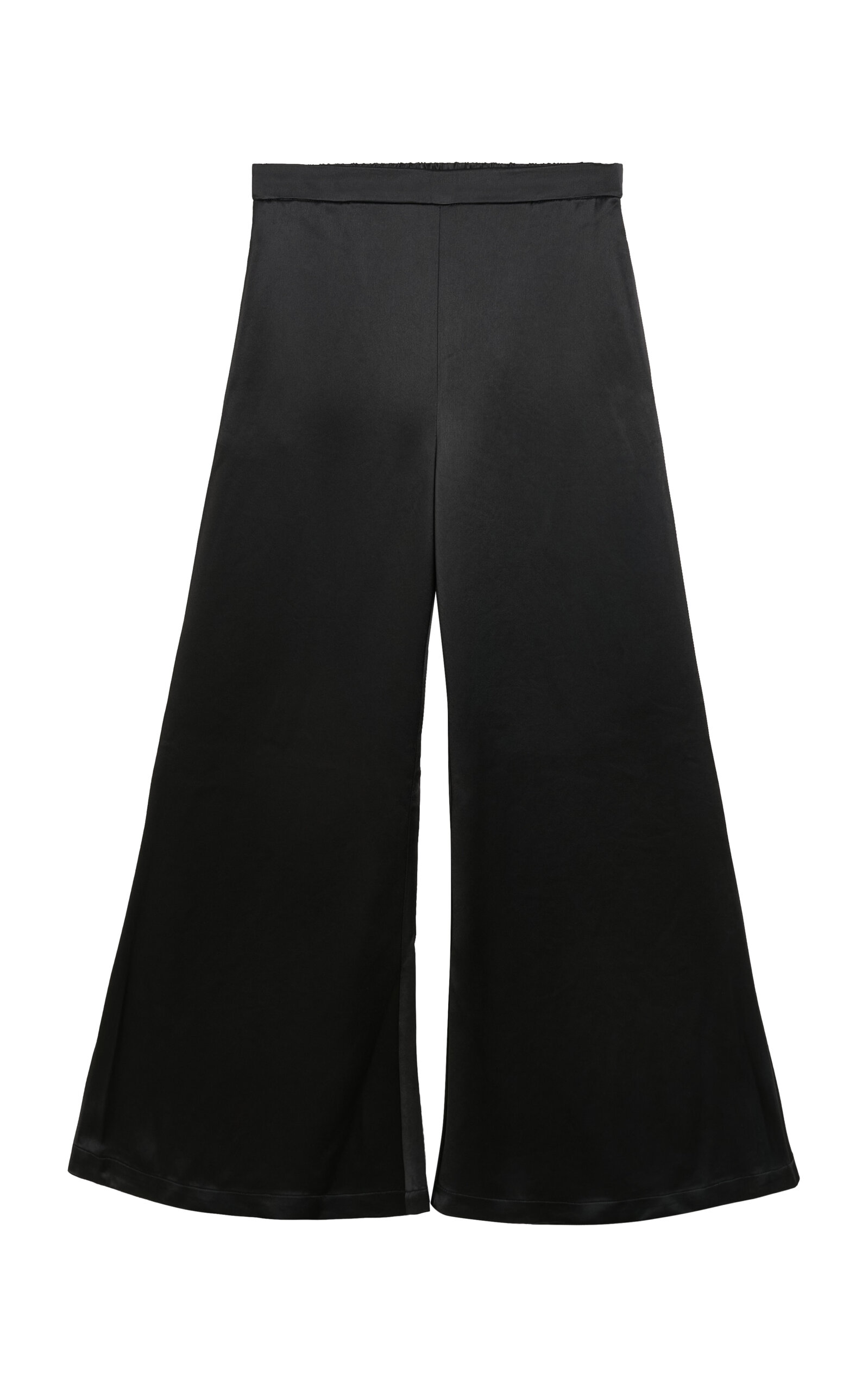 Shop By Malene Birger Lucee Satin Wide-leg Pants In Black